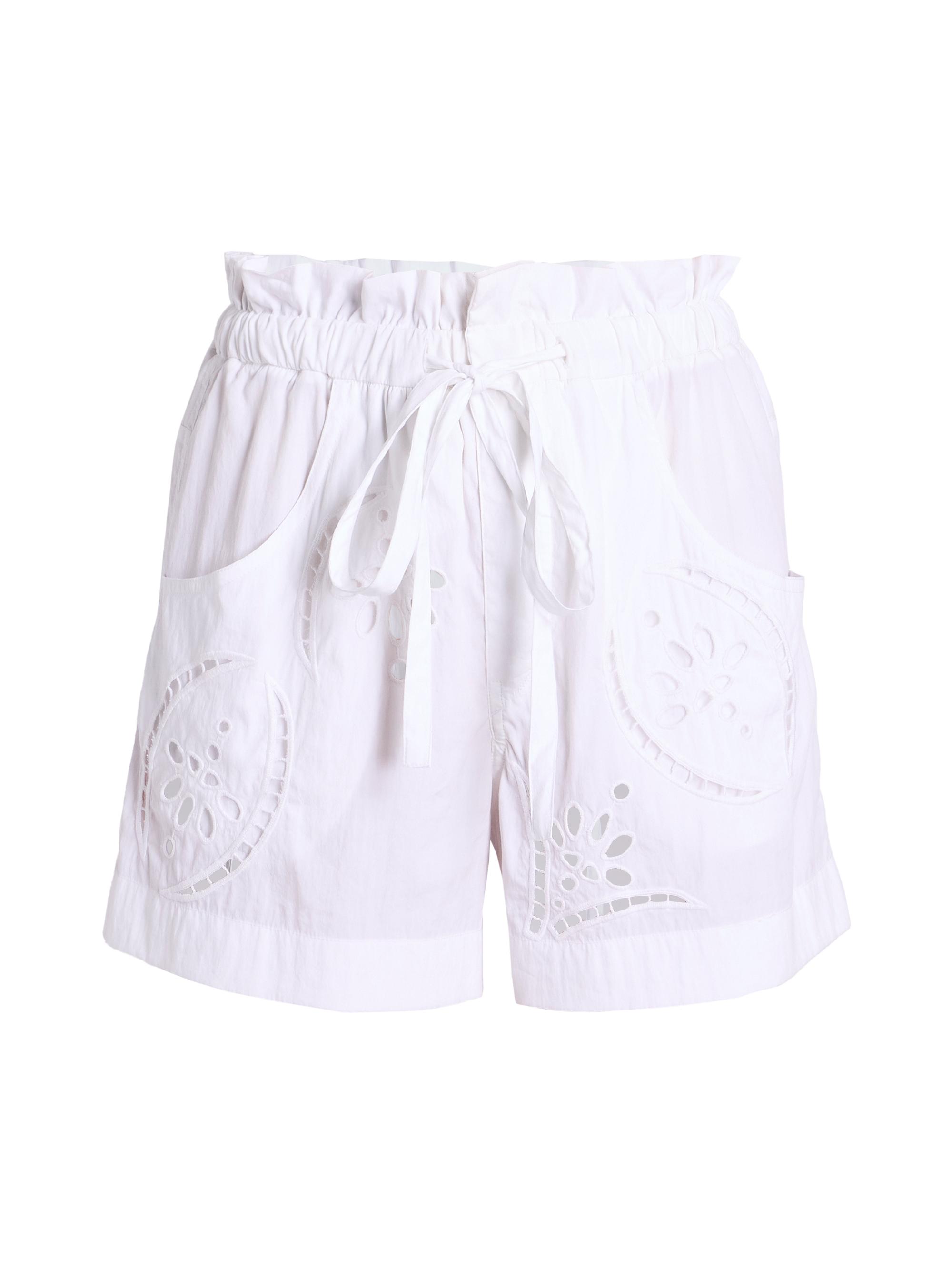 Isabel Marant Women's Hidea Drawstring Eyelet Shorts - White
