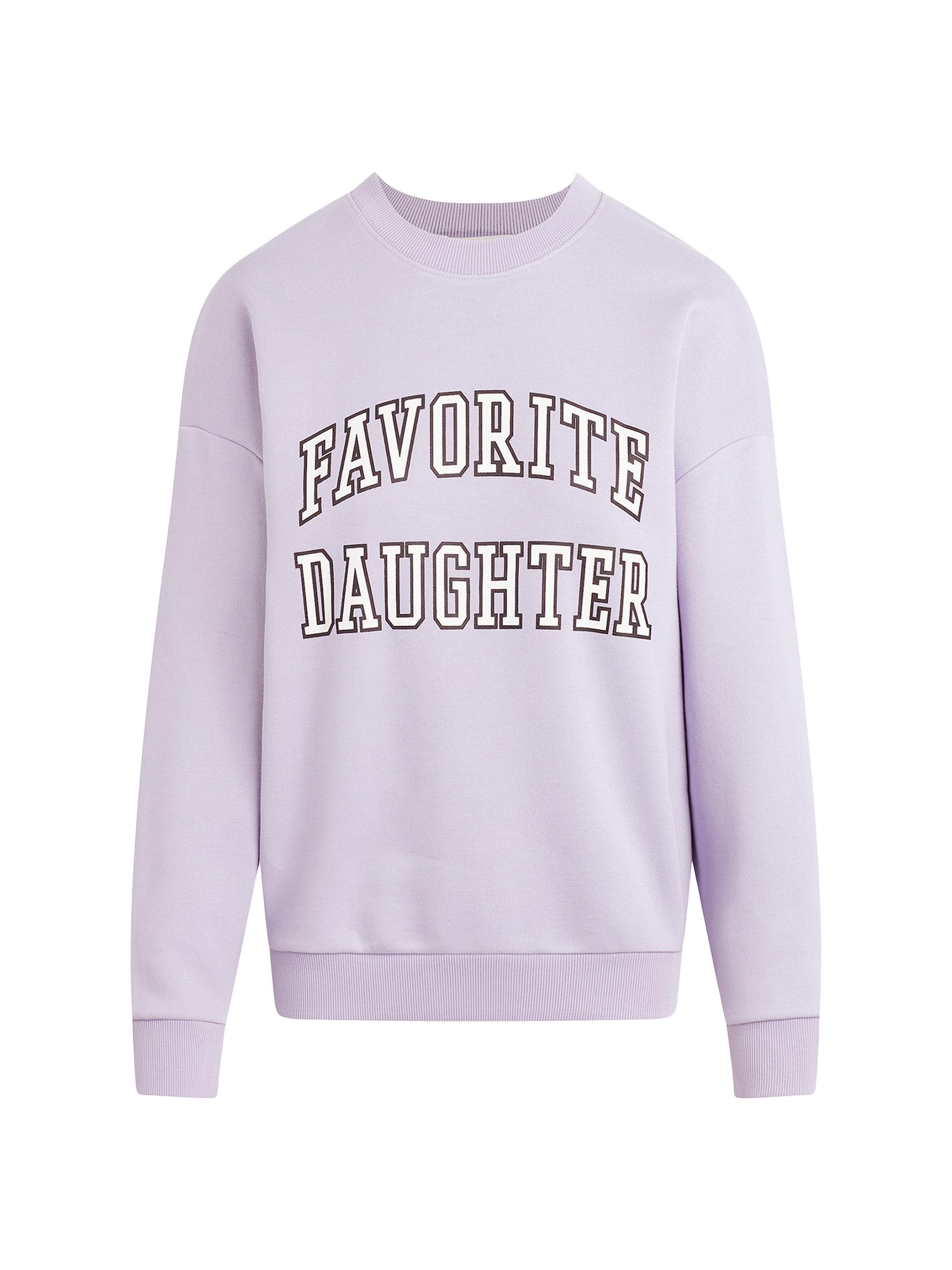 Favorite Daughter Women's Collegiate Oversized Logo Cotton-Blend Sweatshirt - Lavender | Thumbnail 7