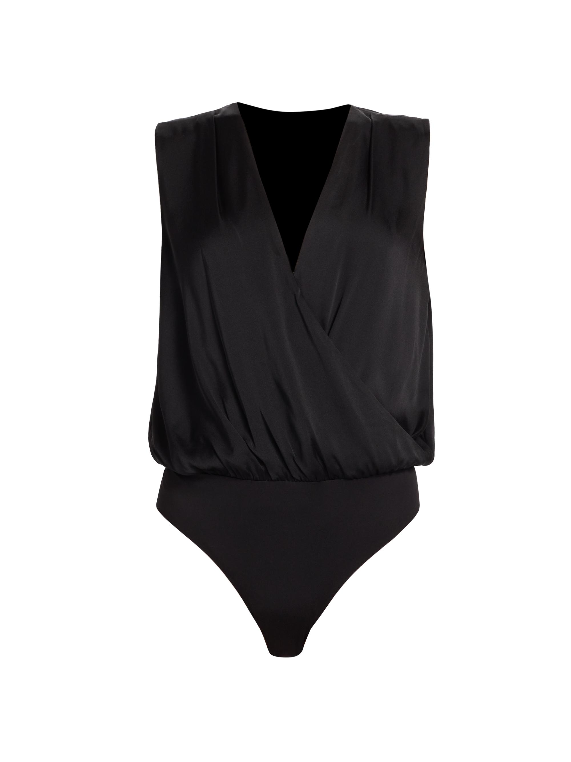 Favorite Daughter Women's Date Sleeveless Satin Bodysuit - Black