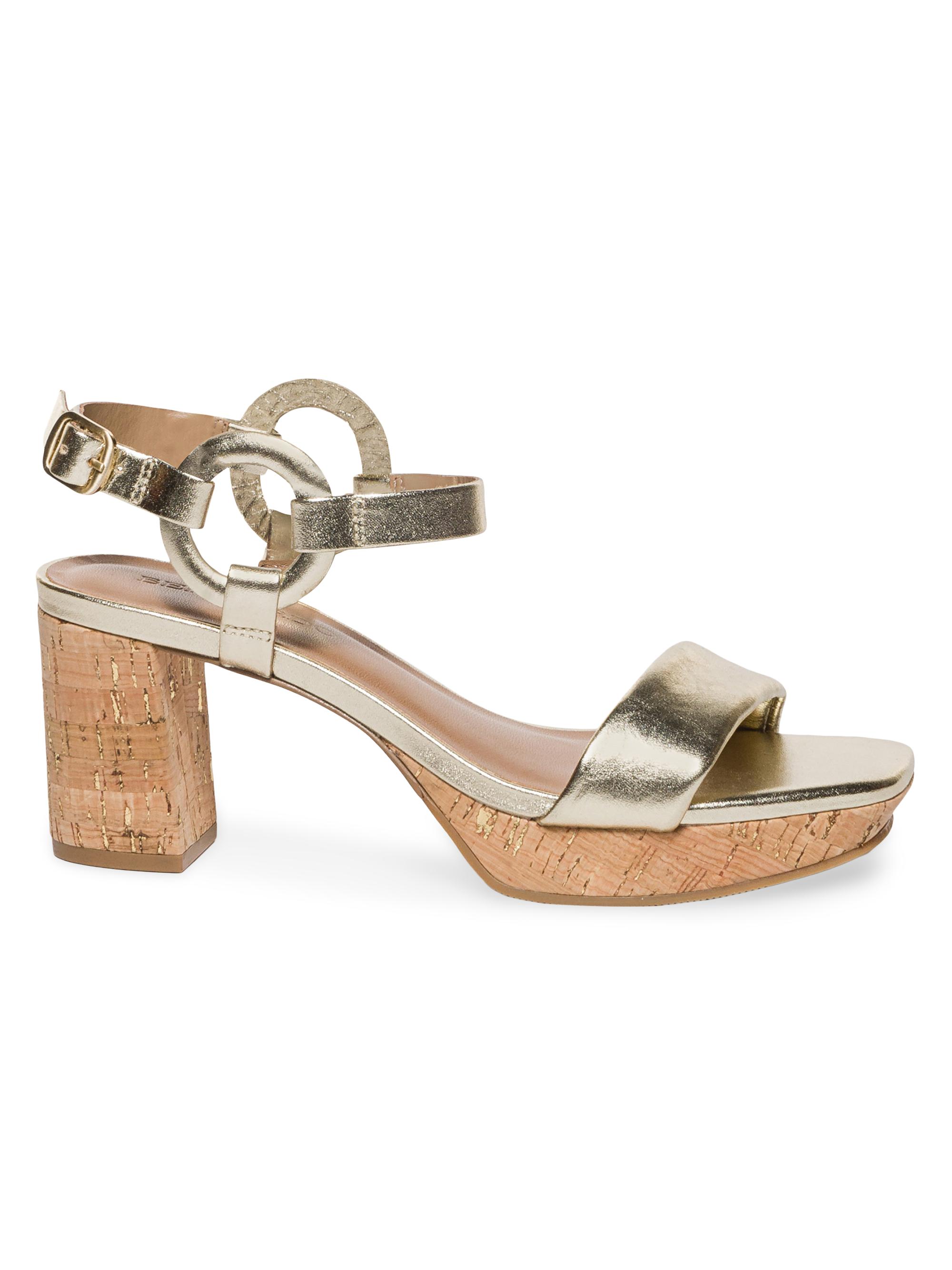 Bernardo Women's Candace Metallic Leather Platform Sandals - Champagne