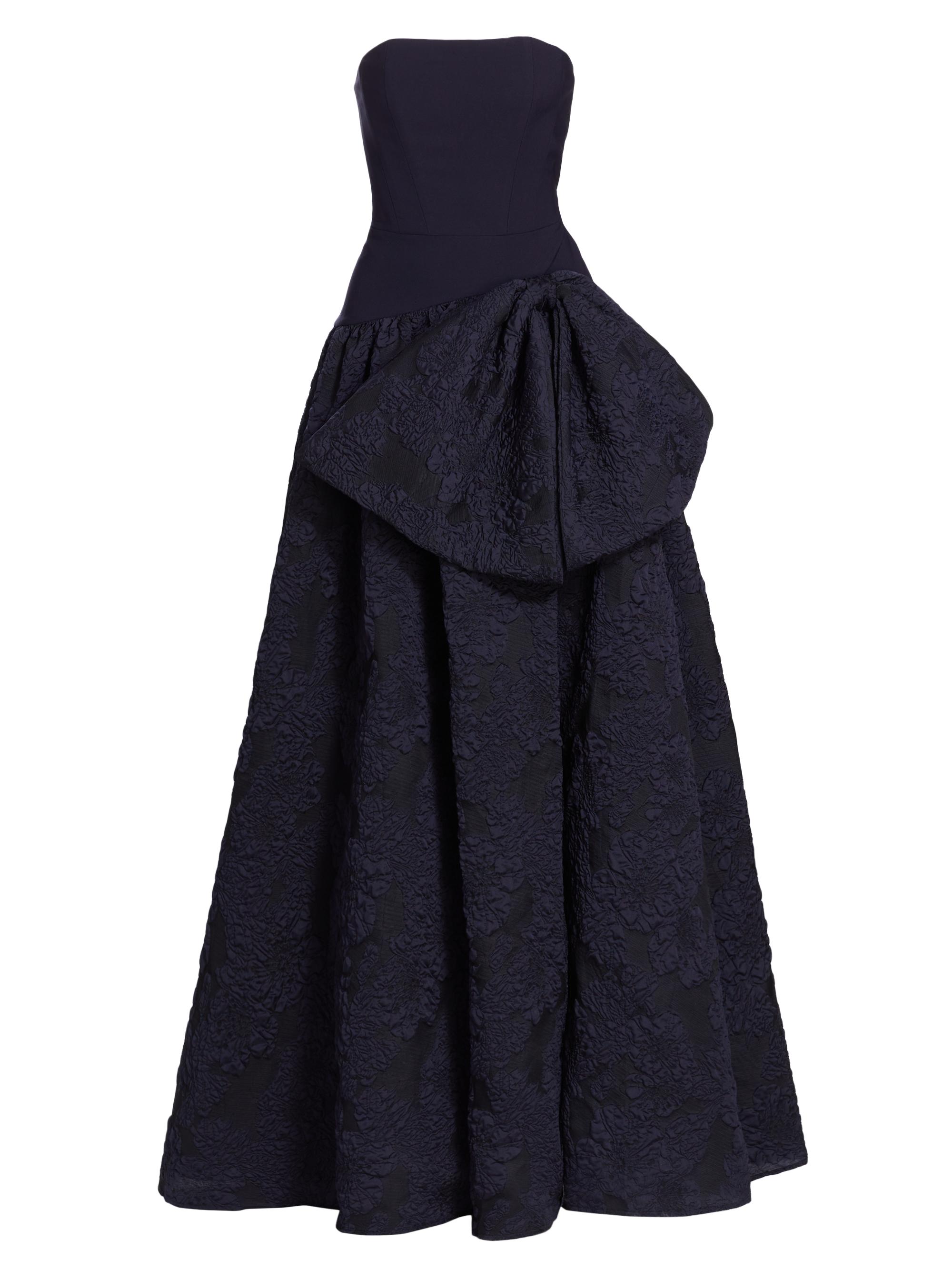 Marchesa Notte Women's Strapless Stretch Crepe Gown - Navy