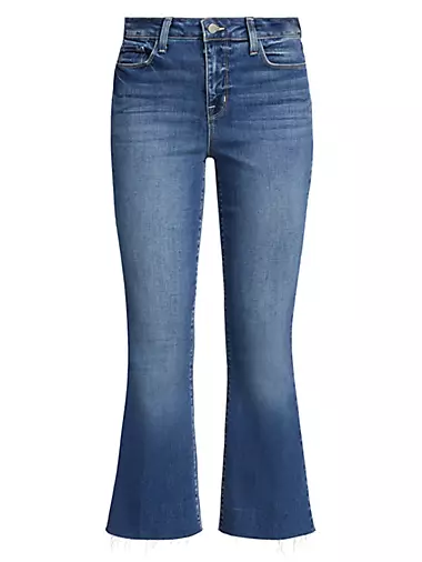 Kendra Mid-Rise Stretch Flare Crop Jeans