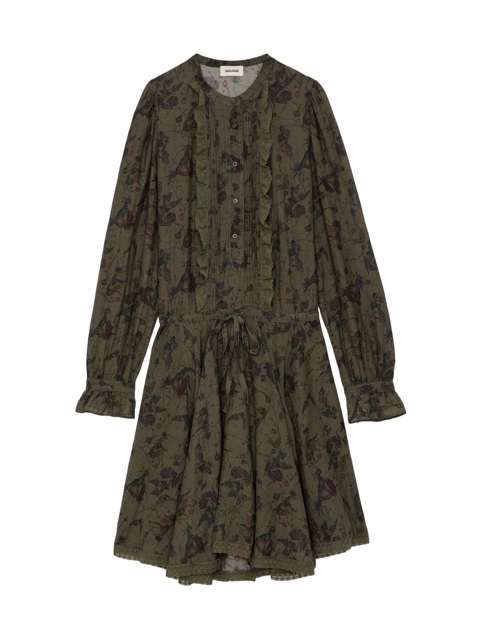 Zadig & Voltaire Women's Ranil Bird Ruffled Minidress - Khaki