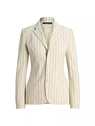 Skye Pinstriped Cotton & Linen Blazer