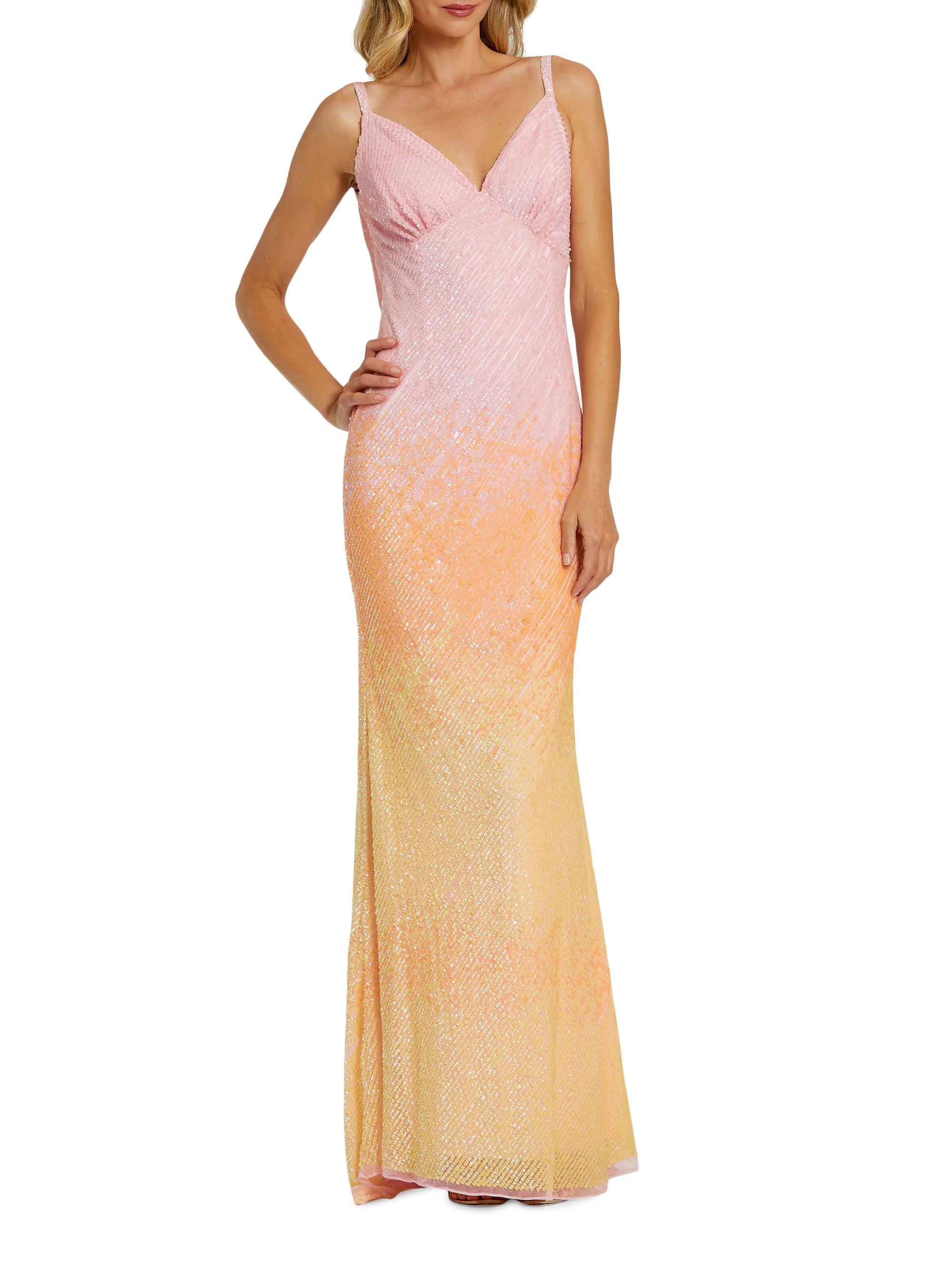 Mac Duggal Women's Cami Sequin Trumpet Gown - Sunset