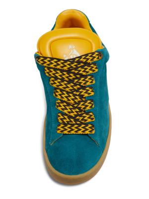 Lanvin Yellow Suede Curb Lite Sneakers