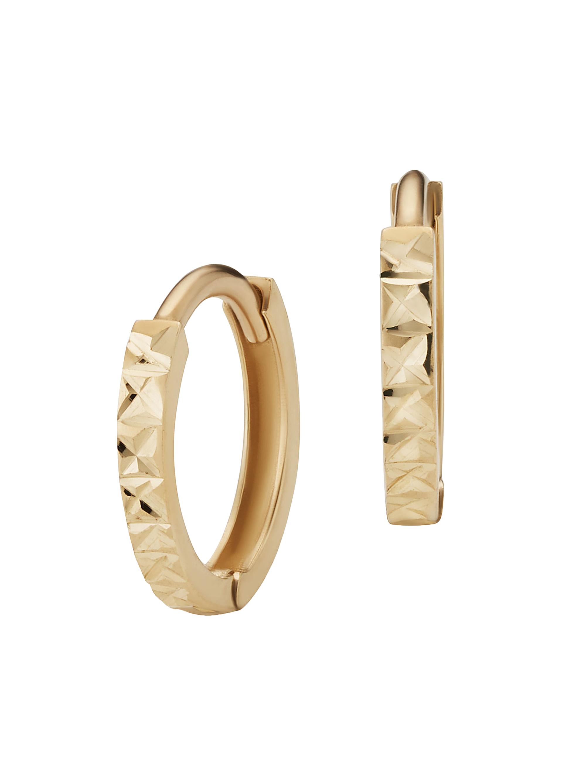 Oradina Women's 14K Yellow Gold Celebration Mini Hoops - Yellow Gold