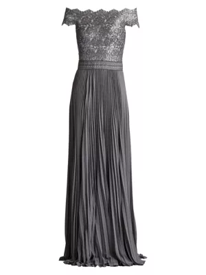 Chiffon Gown Tadashi Shoji Lace Dress