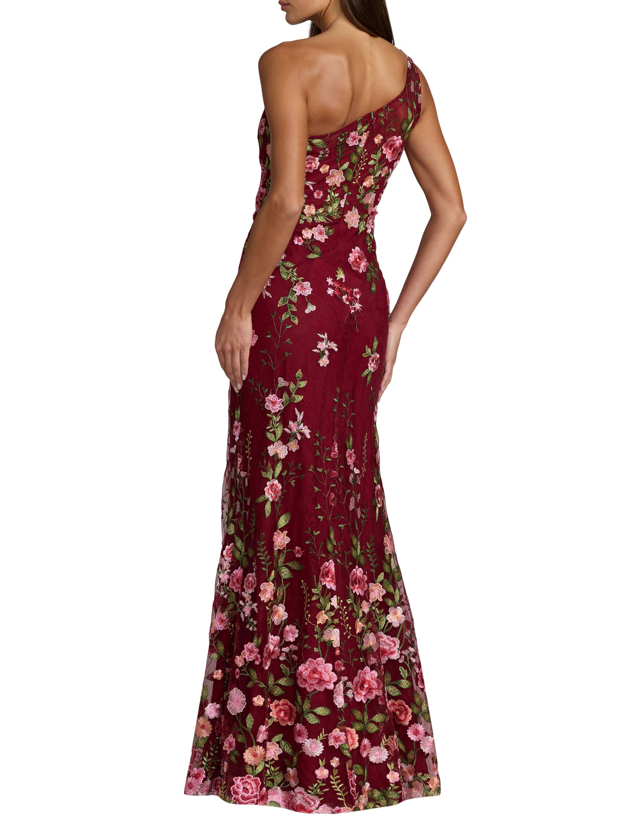 mac duggal all over sequin floral embroidered maxi dress 68110 Wearing the Mac Duggal 13211 feels like the spotlight finds you the moment you enter the room Purple Floral Embroidered High Neck