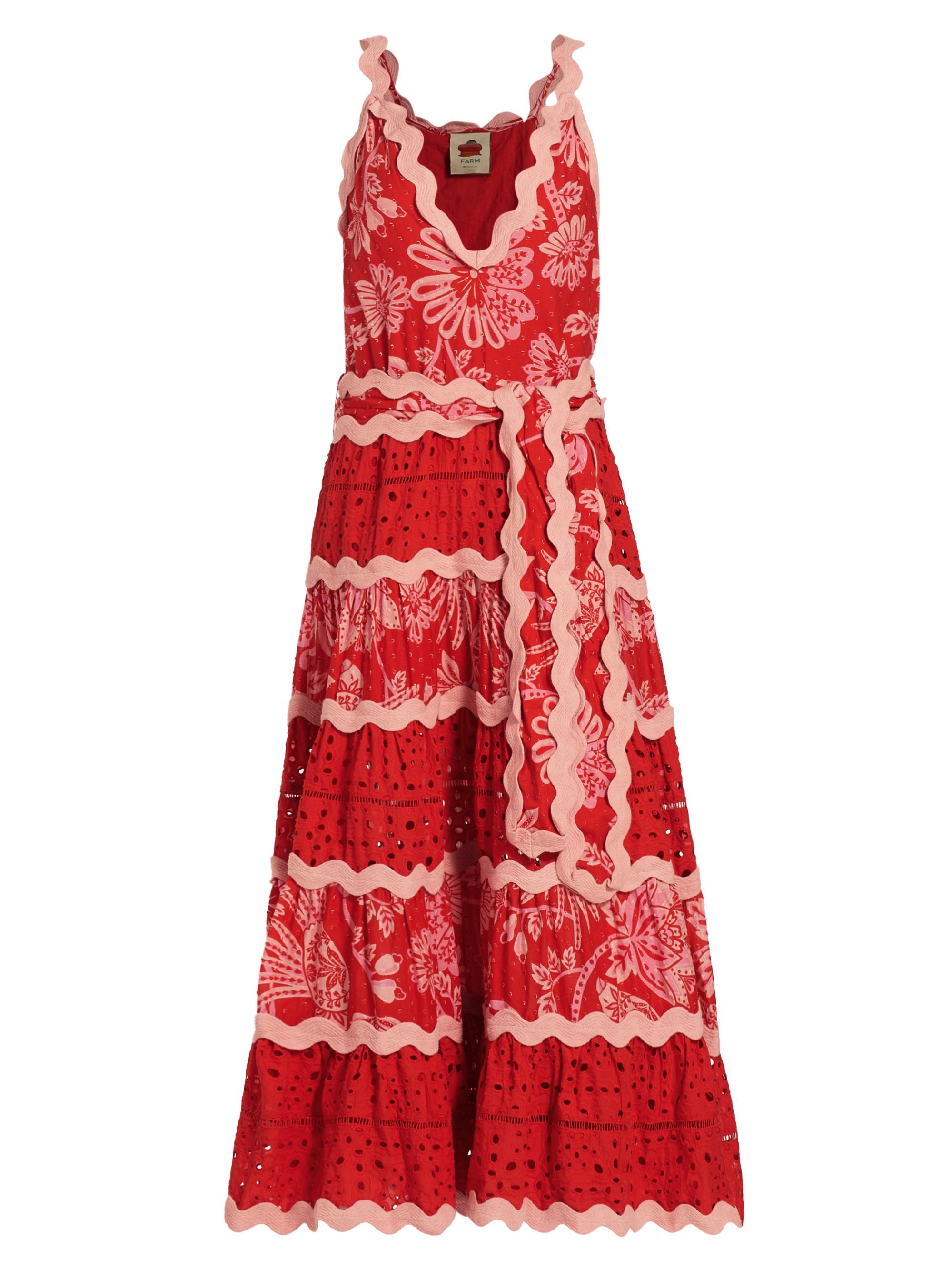 knee length dresses for ladies Off-White Flowerful Birds Maxi Dress – FARM Rio main image 1
