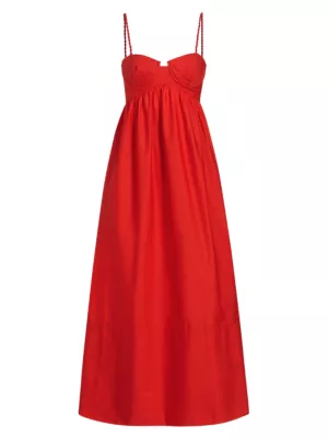 Farm Rio Women's Cotton Maxi Dress - Red