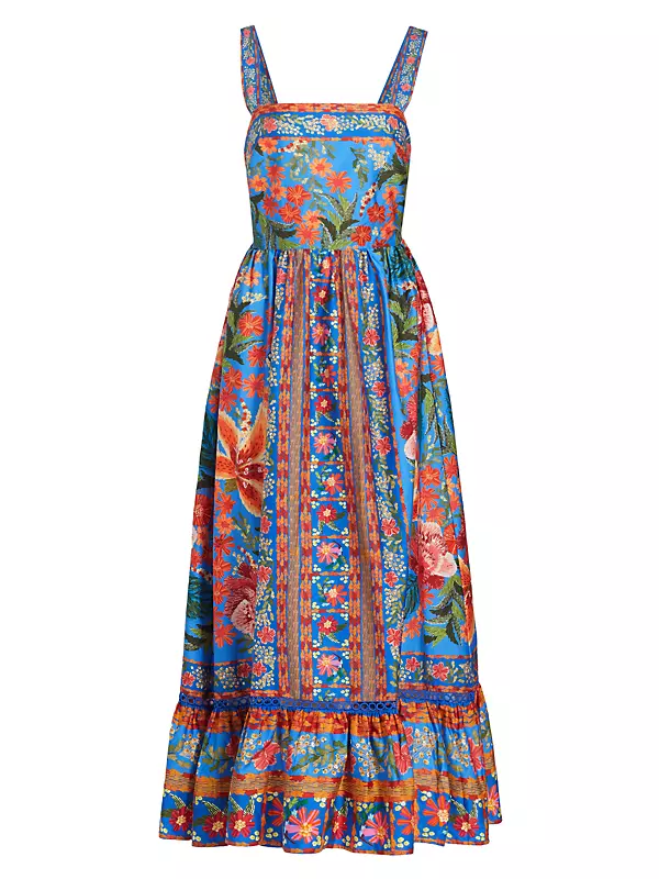 Stitched Garden Tiered Maxi Dress