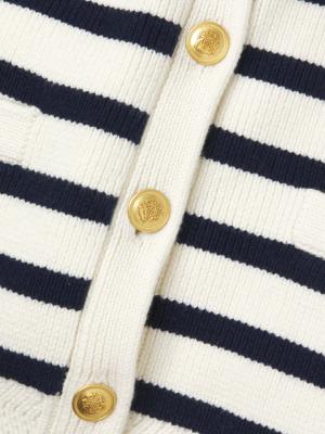 Burberry Kids Off-White Icon Stripe Cardigan