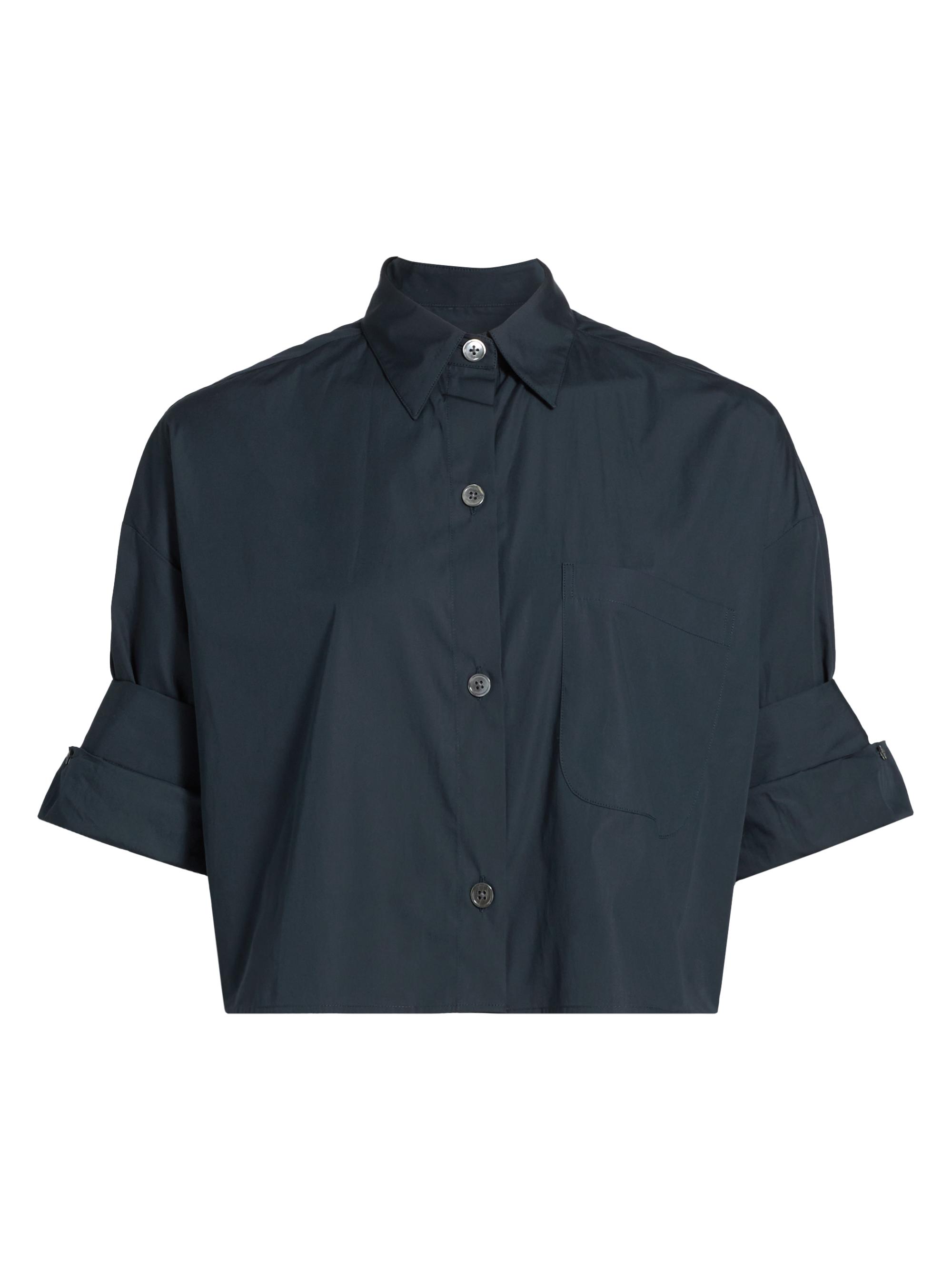 TWP Women's Next Ex Poplin Cropped Shirt - Midnight