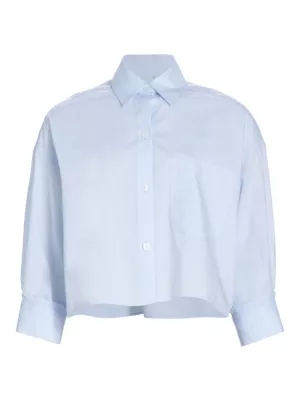 TWP short-sleeve cropped silk shirt - Neutrals