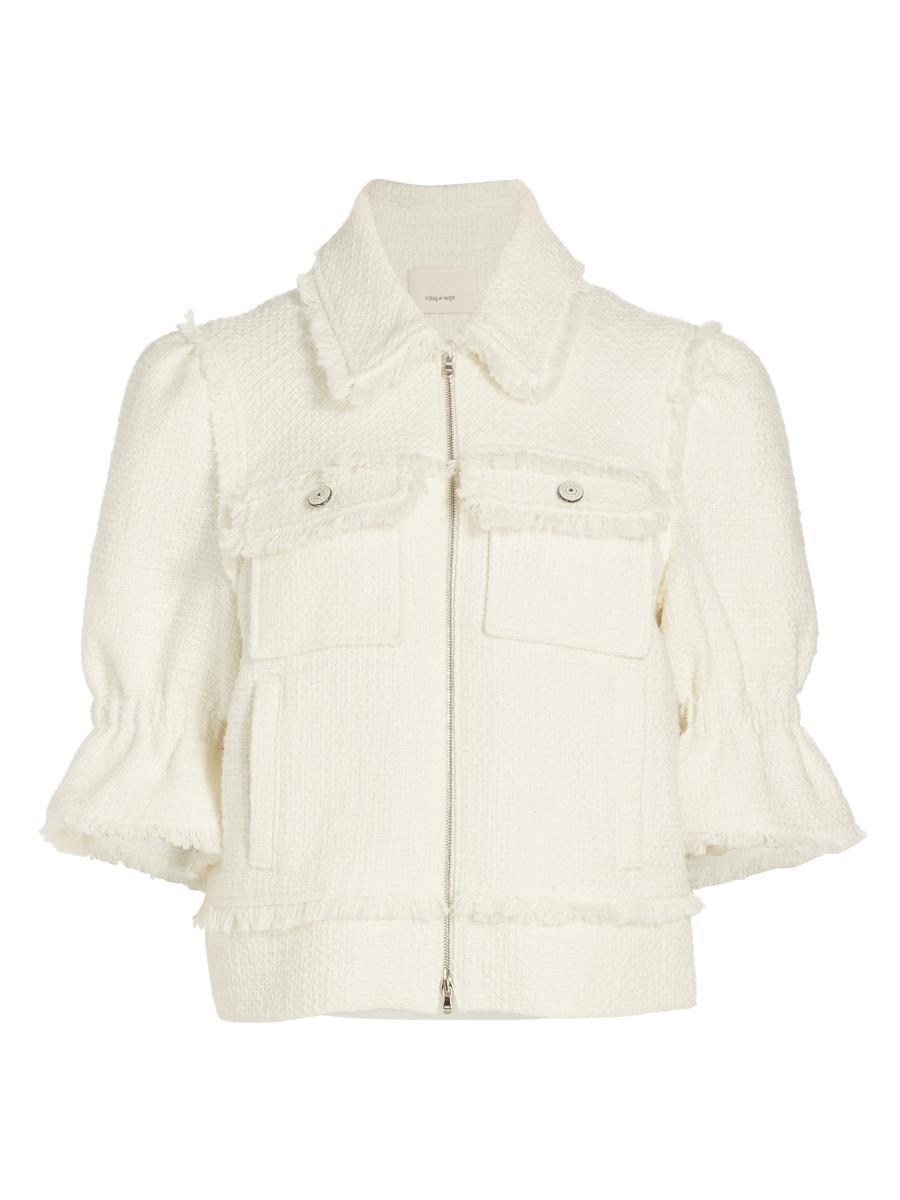 【INCHANT ME】Boucle High Neck Robe Short Coat BUBBLEROOM High Neck Short Bouclé Coat - Bubbleroom