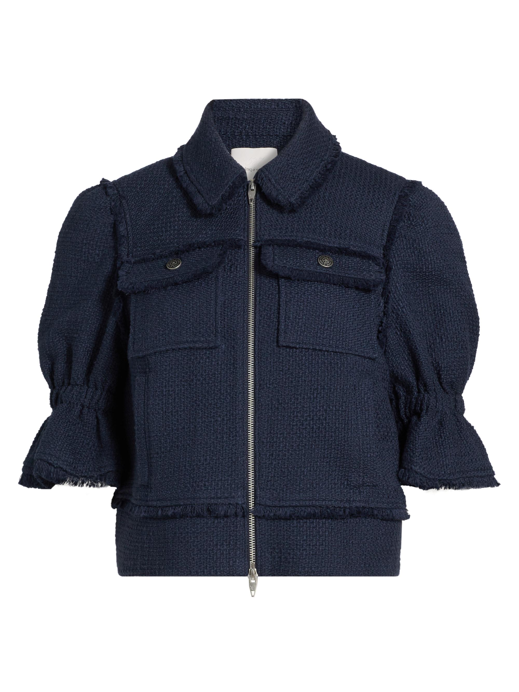 Cinq à Sept Delanie Denim Crop Jacket | Saks Fifth Avenue