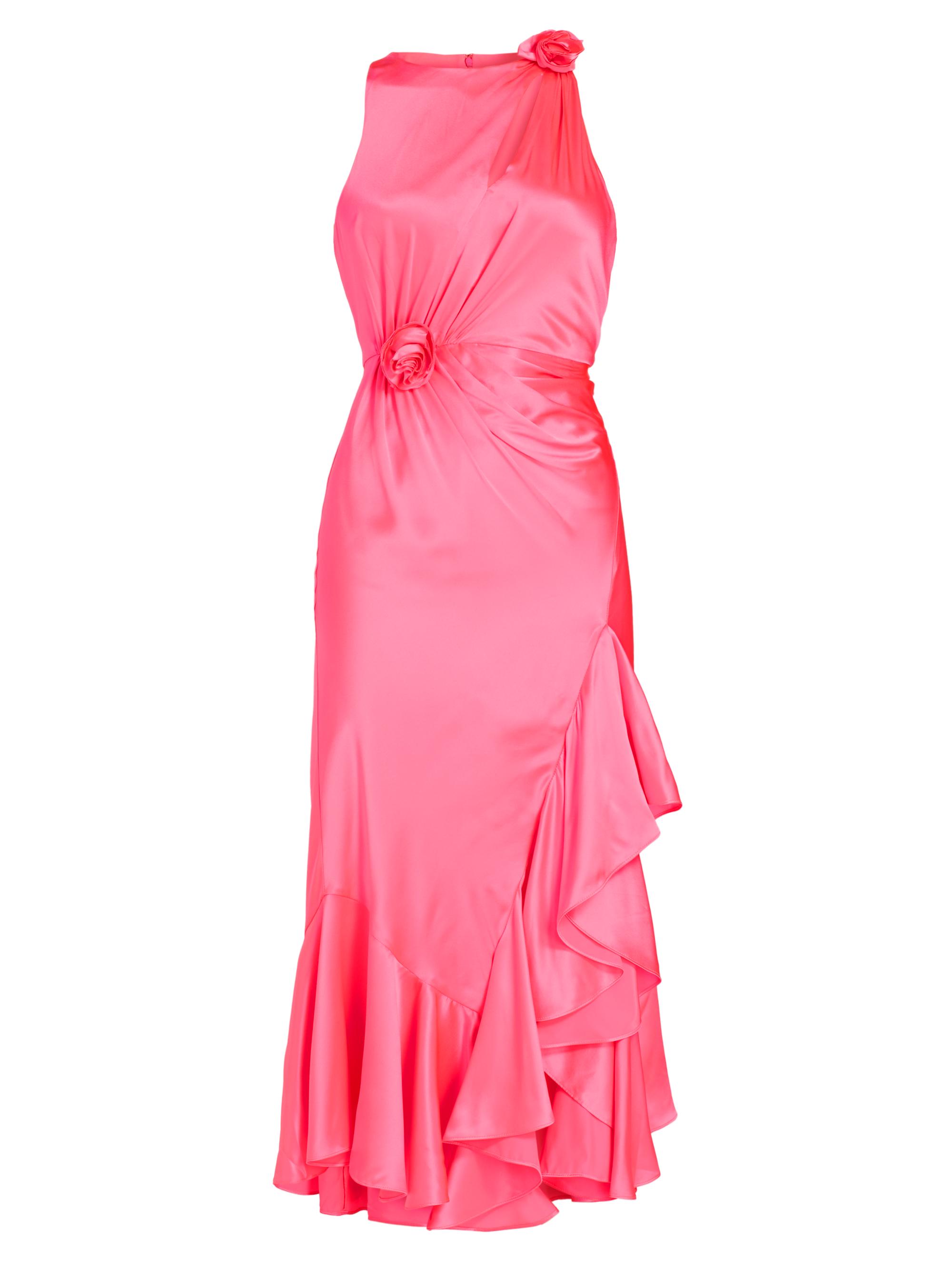 Cinq à Sept Women's Cates Asymmetric Silk Dress - Electric Pink