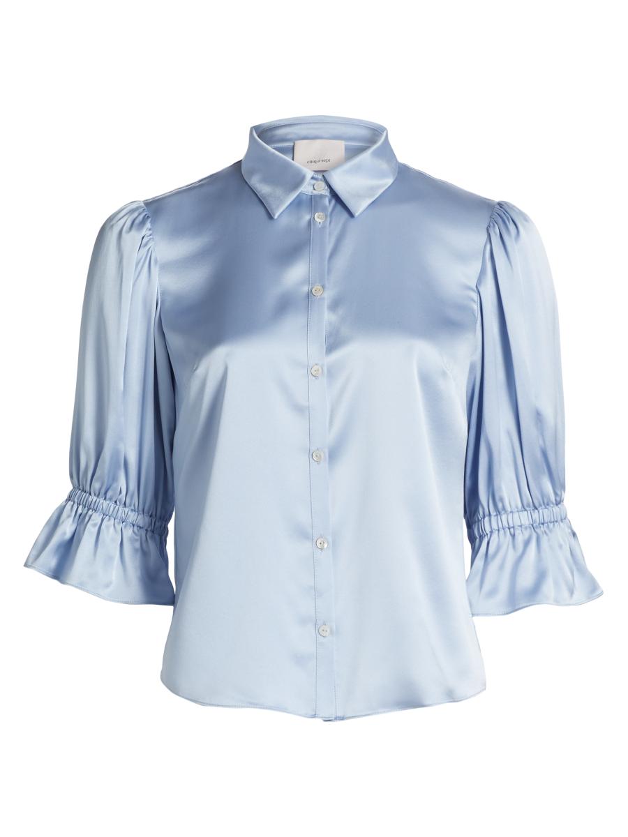 シャツ/ブラウス(長袖/七分) glamlips  Puff-sleeve shirt One-piece Cinq à Sept Fiona Silk Puff-Sleeve Blouse | Saks Fifth Avenue