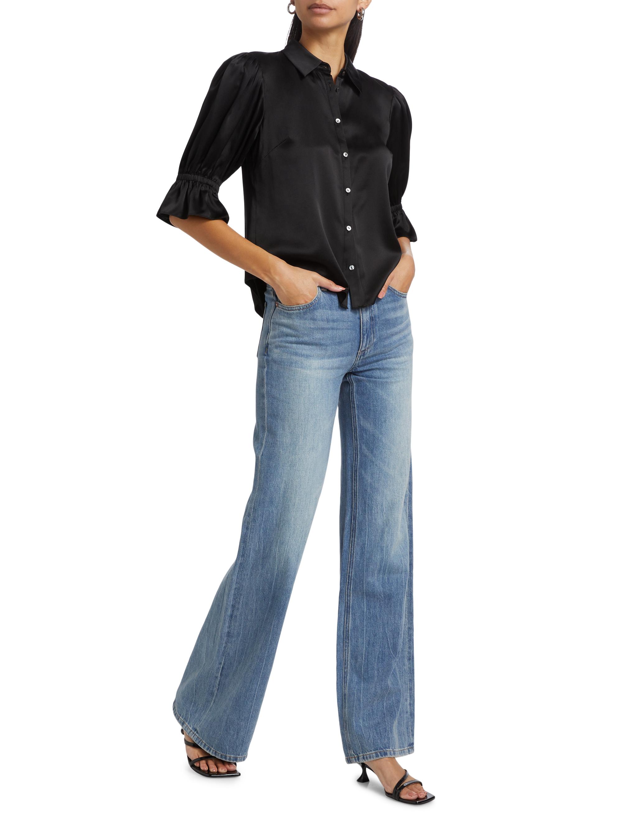 Cinq à Sept Fiona Silk Puff-Sleeve Blouse | Saks Fifth Avenue