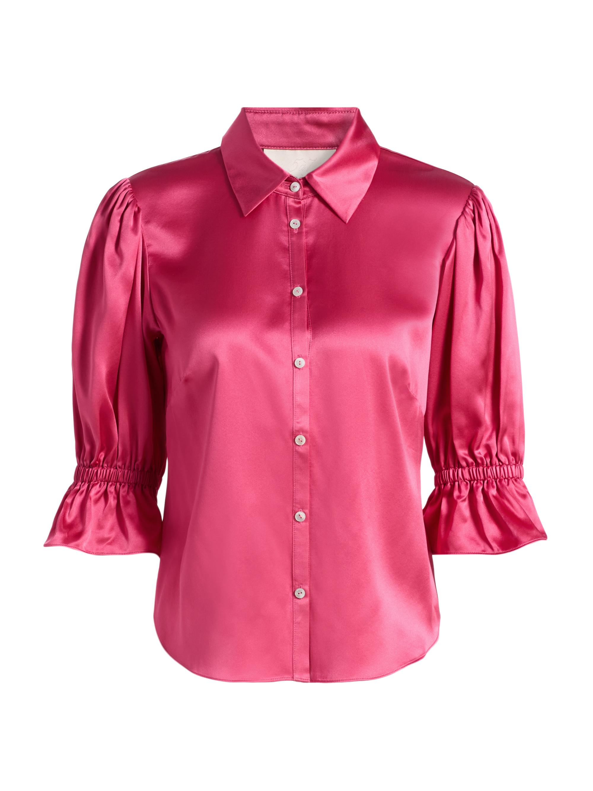 Cinq à Sept Women's Fiona Silk Puff-Sleeve Blouse - Black