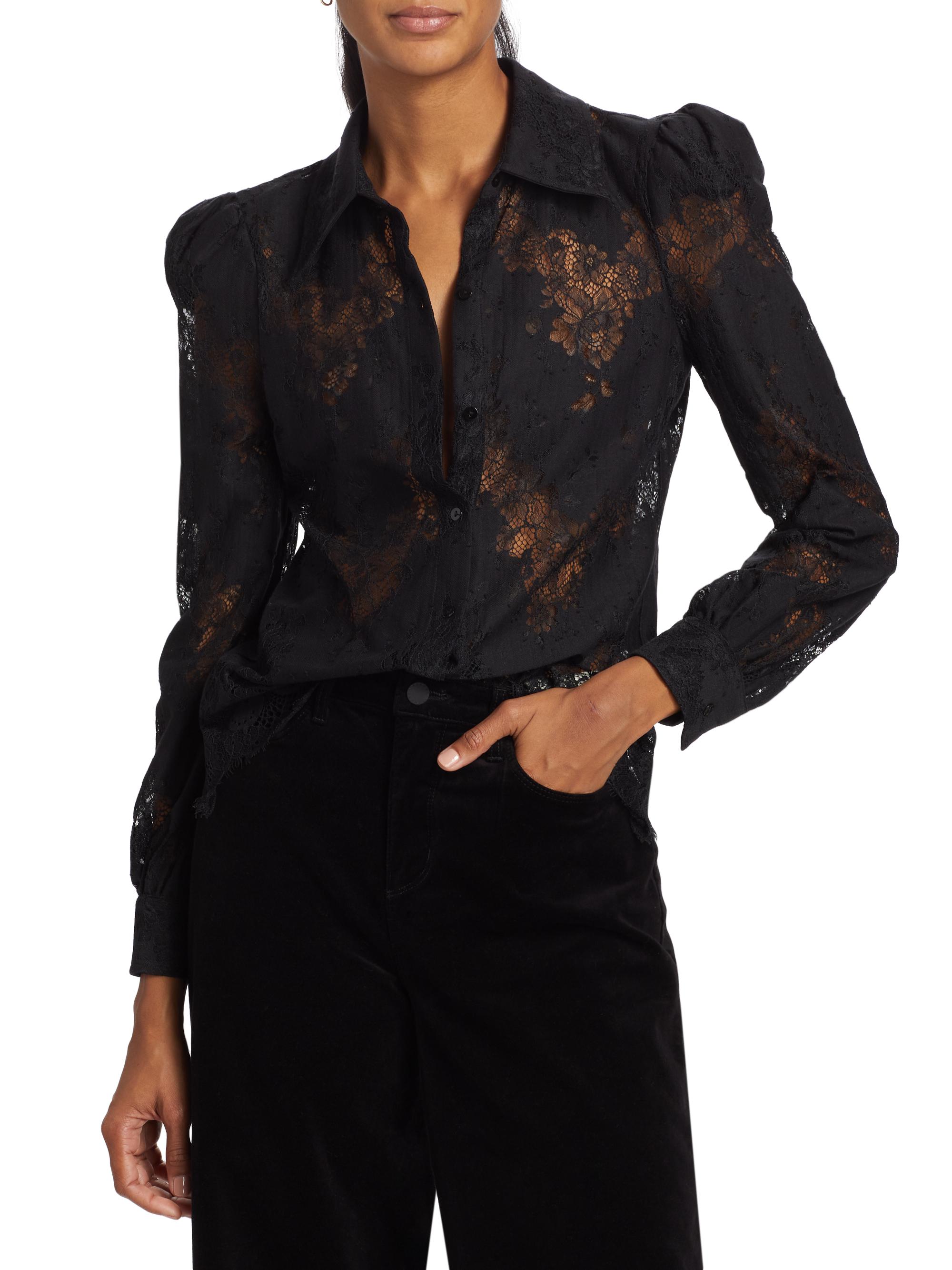 L'AGENCE Jenica Floral Lace Blouse | Saks Fifth Avenue