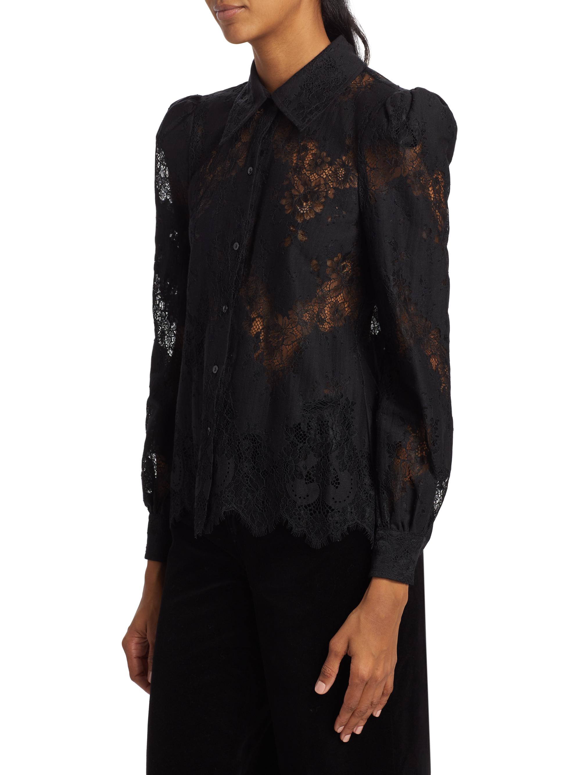 L'AGENCE Jenica Floral Lace Blouse Saks Fifth Avenue