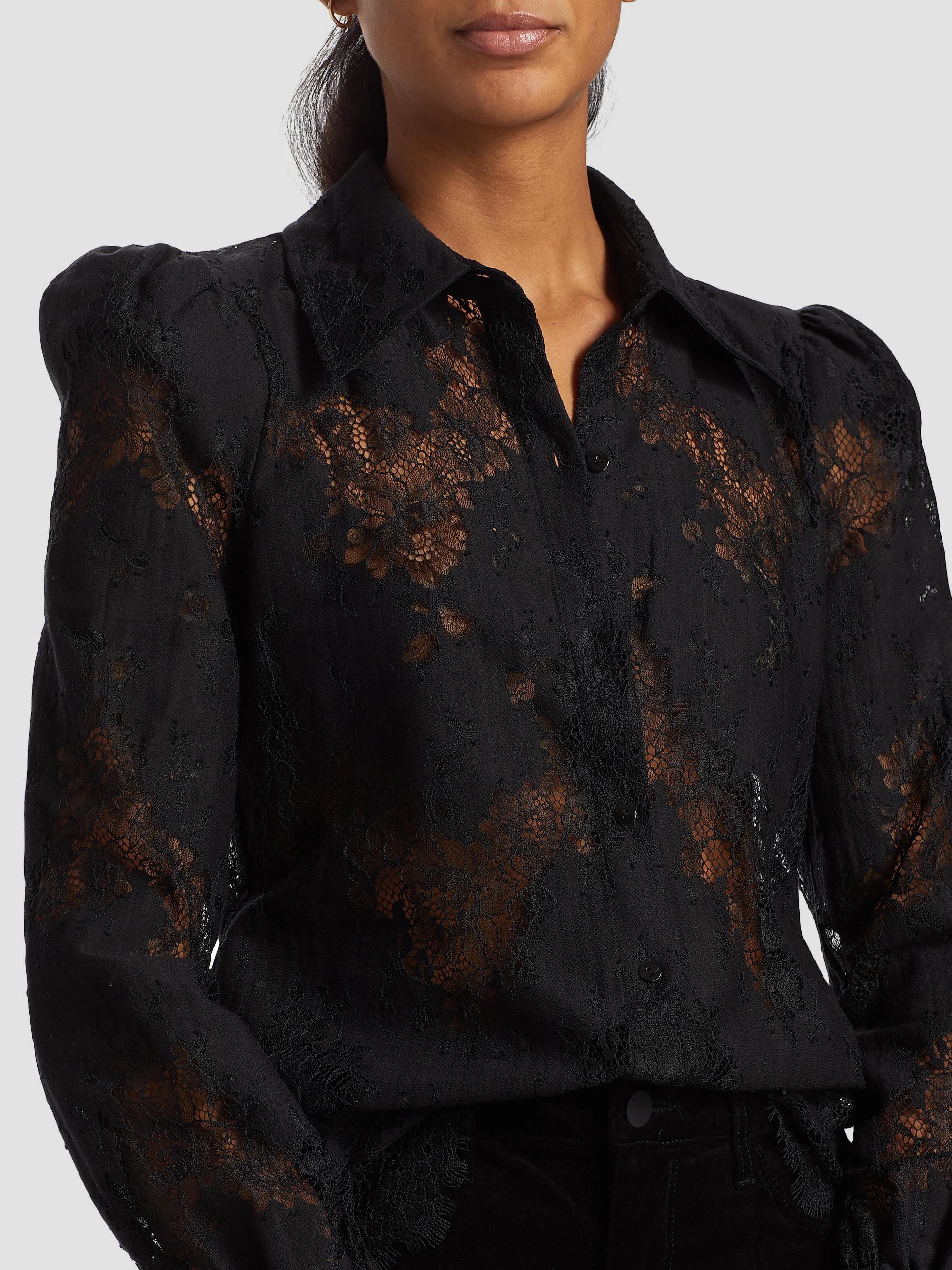 L'AGENCE Jenica Floral Lace Blouse | Saks Fifth Avenue