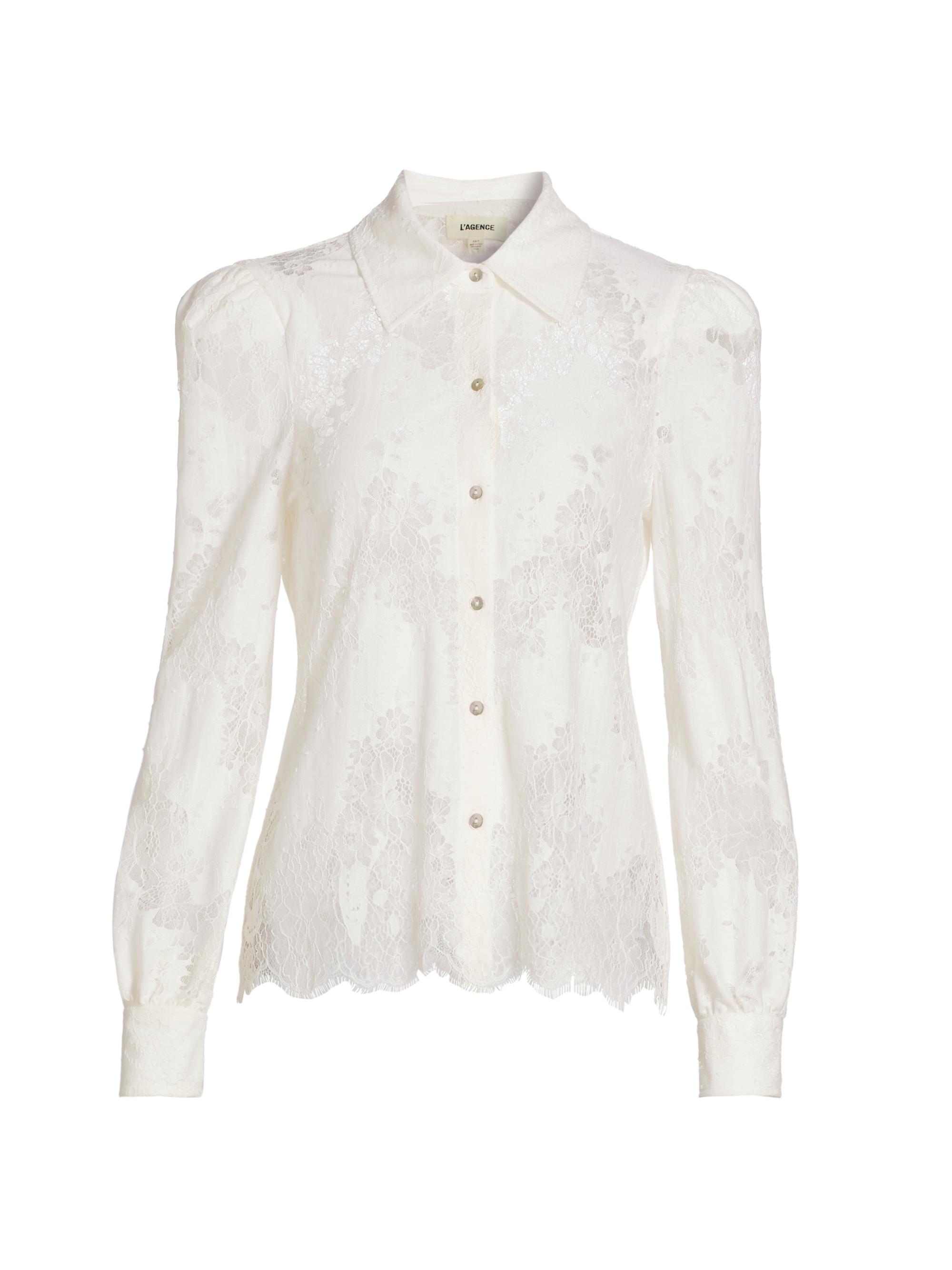 L'AGENCE Women's Jenica Floral Lace Blouse -