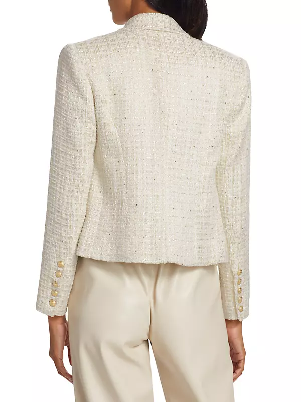 Shop L'AGENCE Brooke Metallic Tweed Blazer | Saks Fifth Avenue
