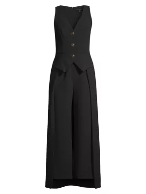 Shop Black Halo BH Irene Layered Jumpsuit | Saks Fifth Avenue