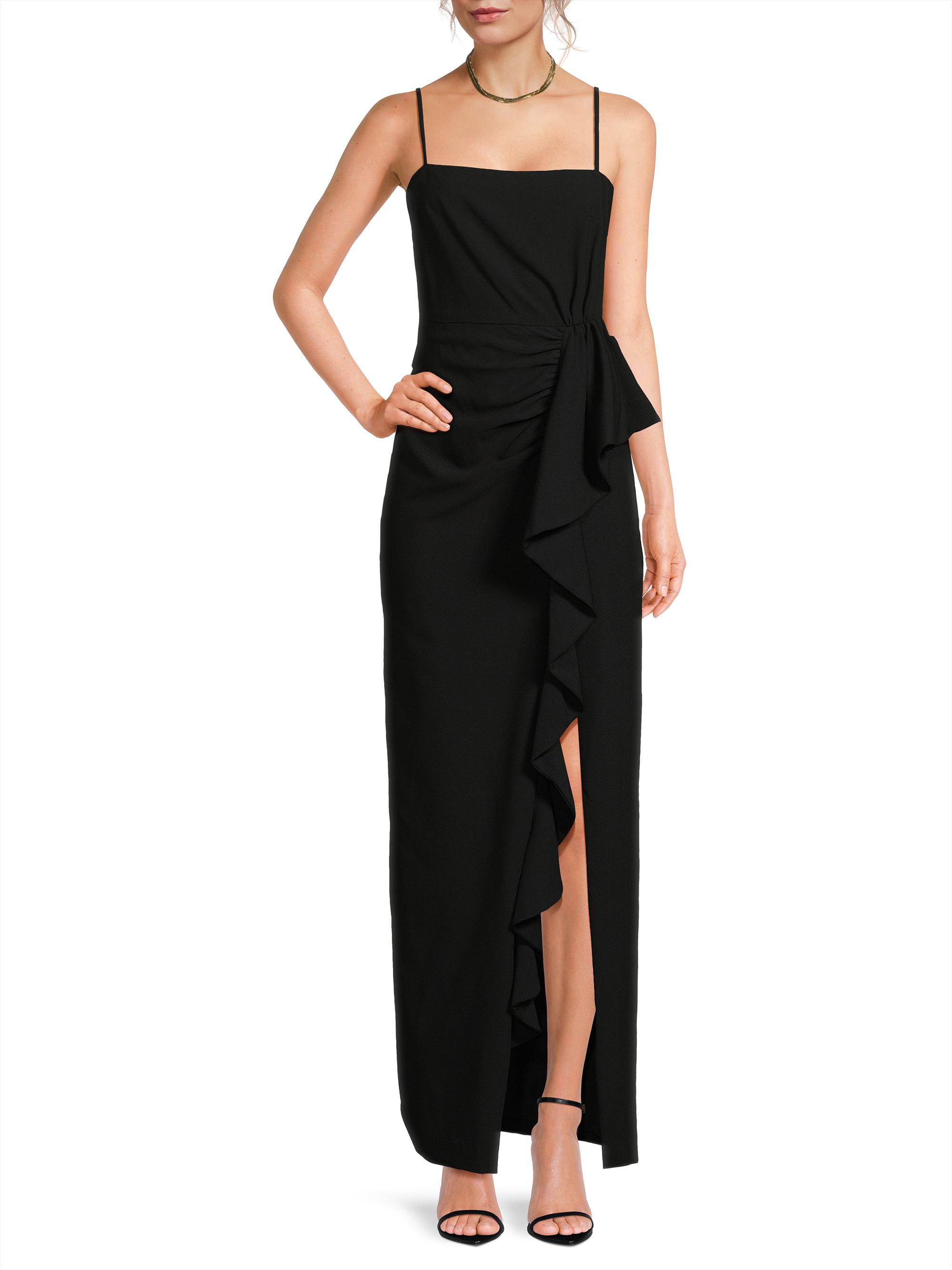 Black Halo Women's Eve Del Mar Ruffled Gown - Black - Size 8