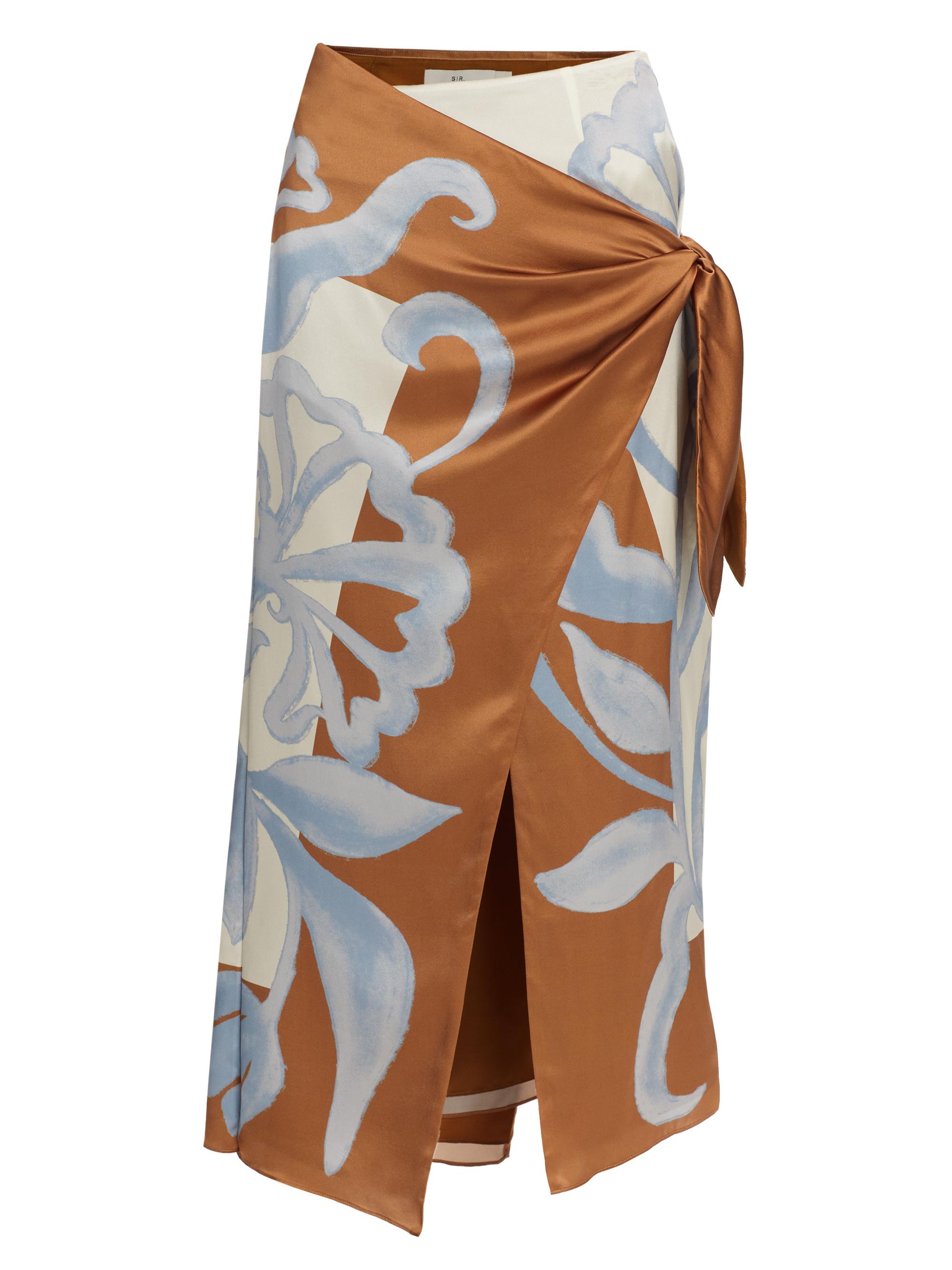 SIR. Women's Sorrento Silk Wrap Midi-Skirt - Sciarpa Print
