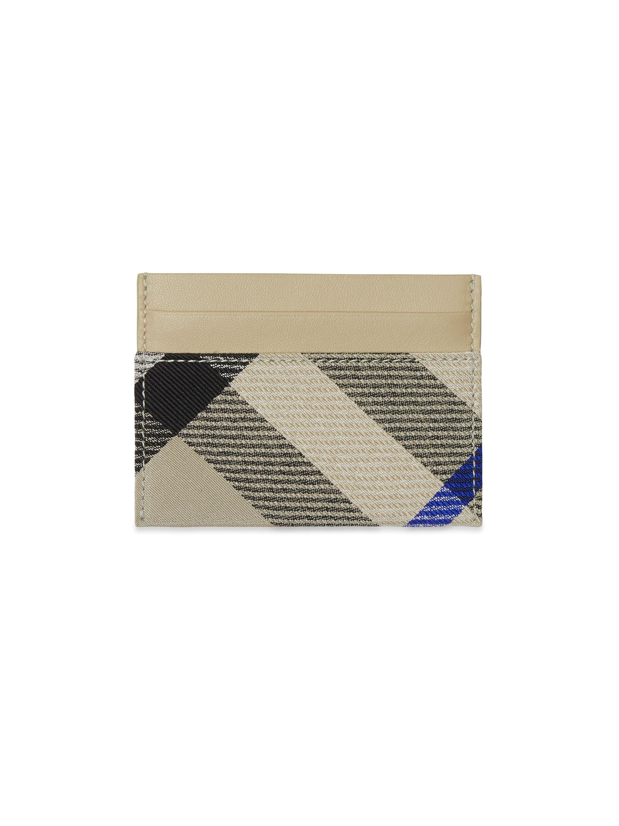Burberry Women's Leather & Check Jacquard Card Case - Lichen