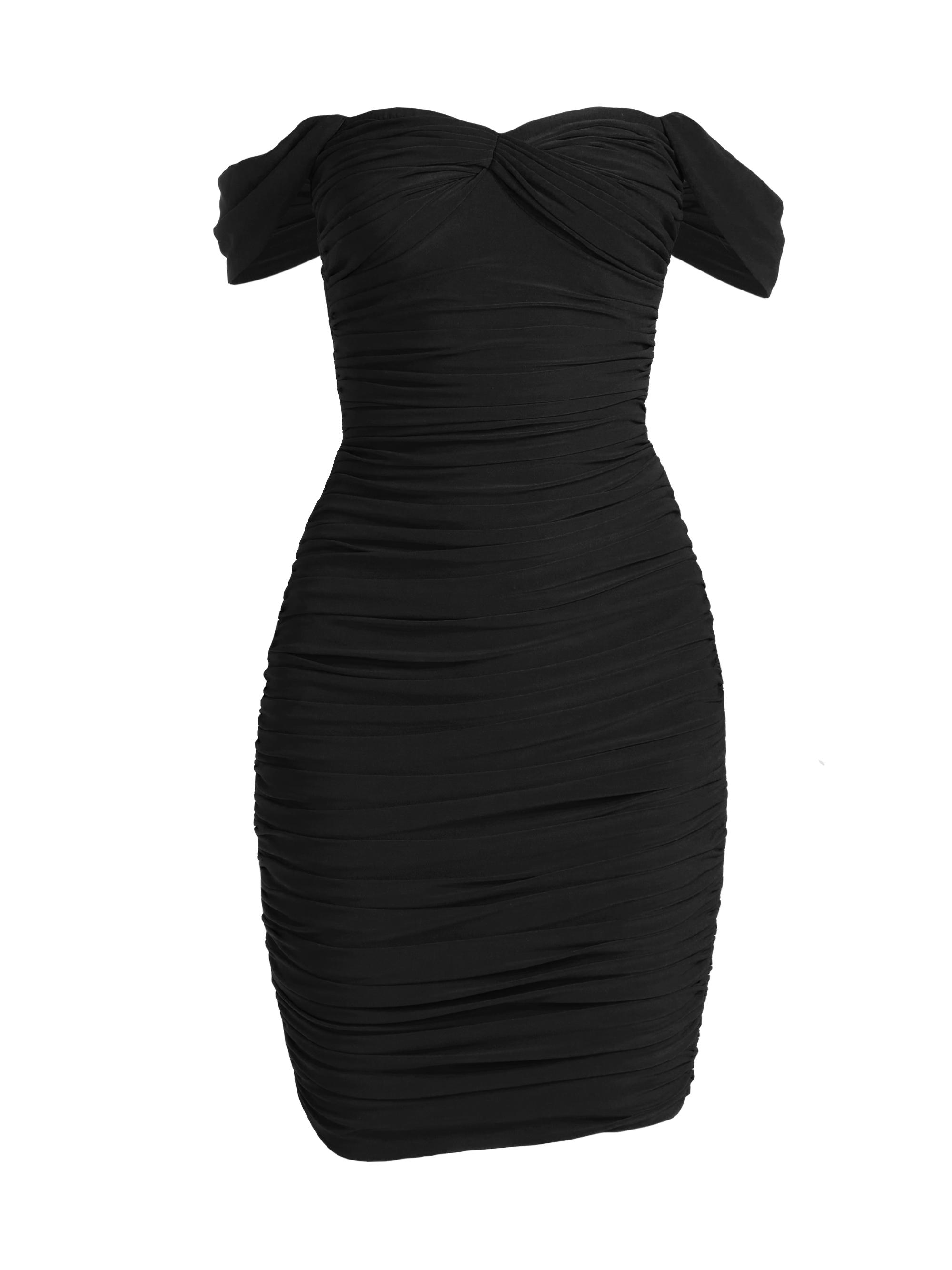 Norma Kamali Women's Walter Ruched Off-The-Shoulder Sheath Dress - Black