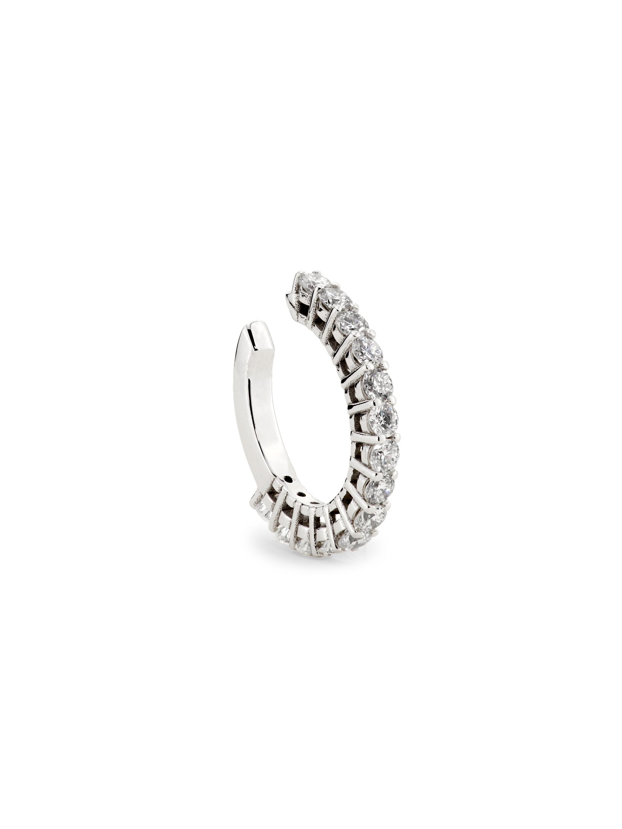 Saks Fifth Avenue Collection Women's 14K White Gold & 0.66 TCW Diamond Single Ear Cuff - White Gold