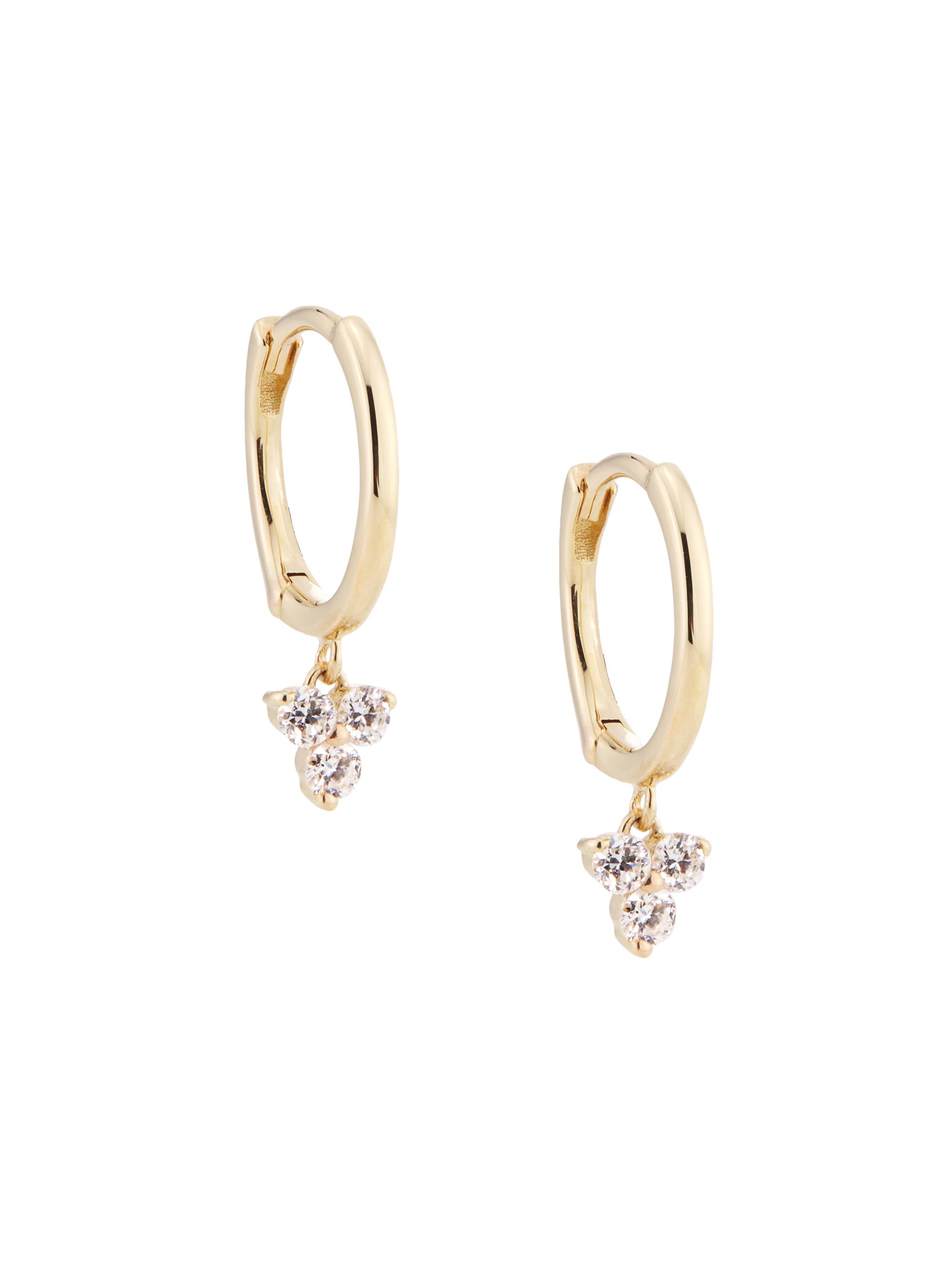 Saks Fifth Avenue Collection Women's 14K Yellow Gold & 0.18 TCW Diamond Drop Earrings - Yellow Gold