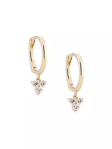 14K Yellow Gold & 0.18 TCW Diamond Drop Earrings