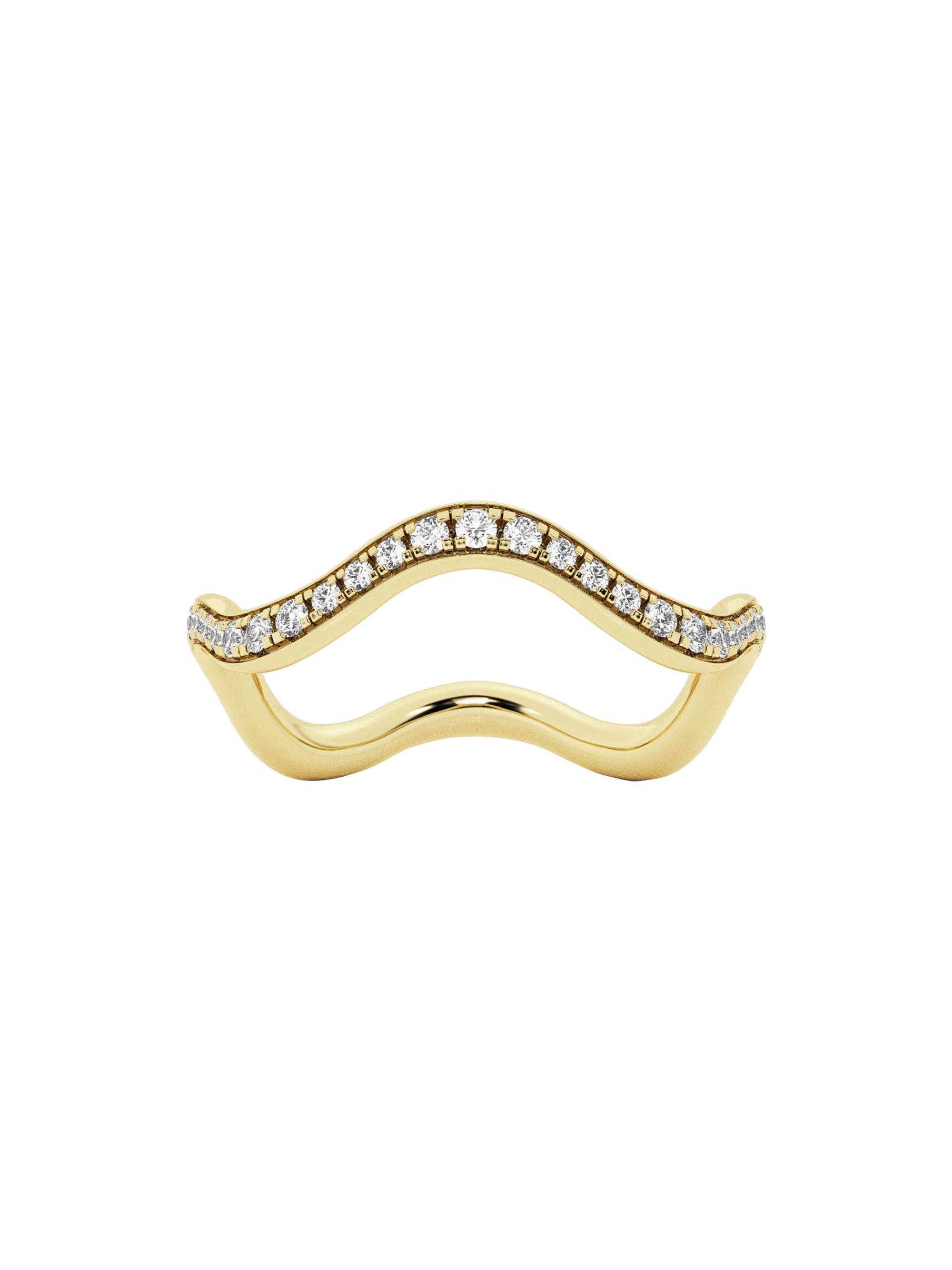 näas Women's 14K Yellow Gold & 0.3 TCW Lab-Grown Diamond Wavy Eternity Ring - Yellow Gold