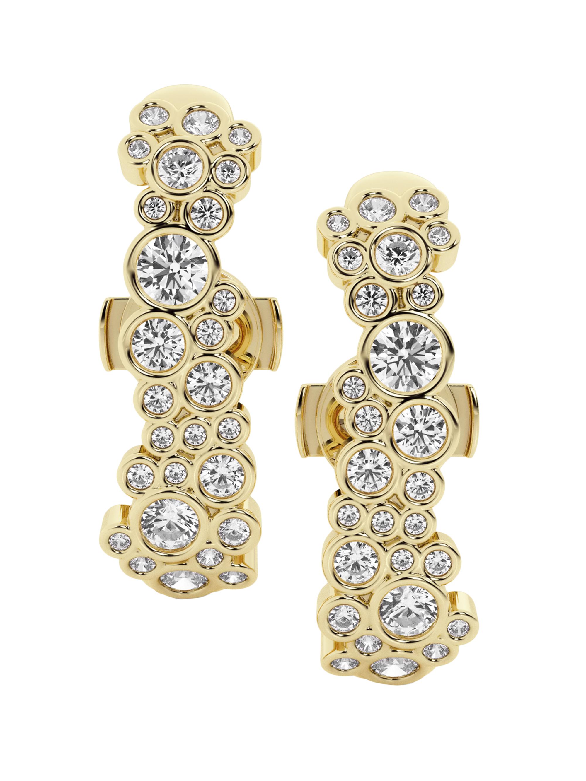 näas Women's 14K Yellow Gold & 1.00 TCW Lab-Grown Diamond Suspender Stud Earrings - Yellow Gold