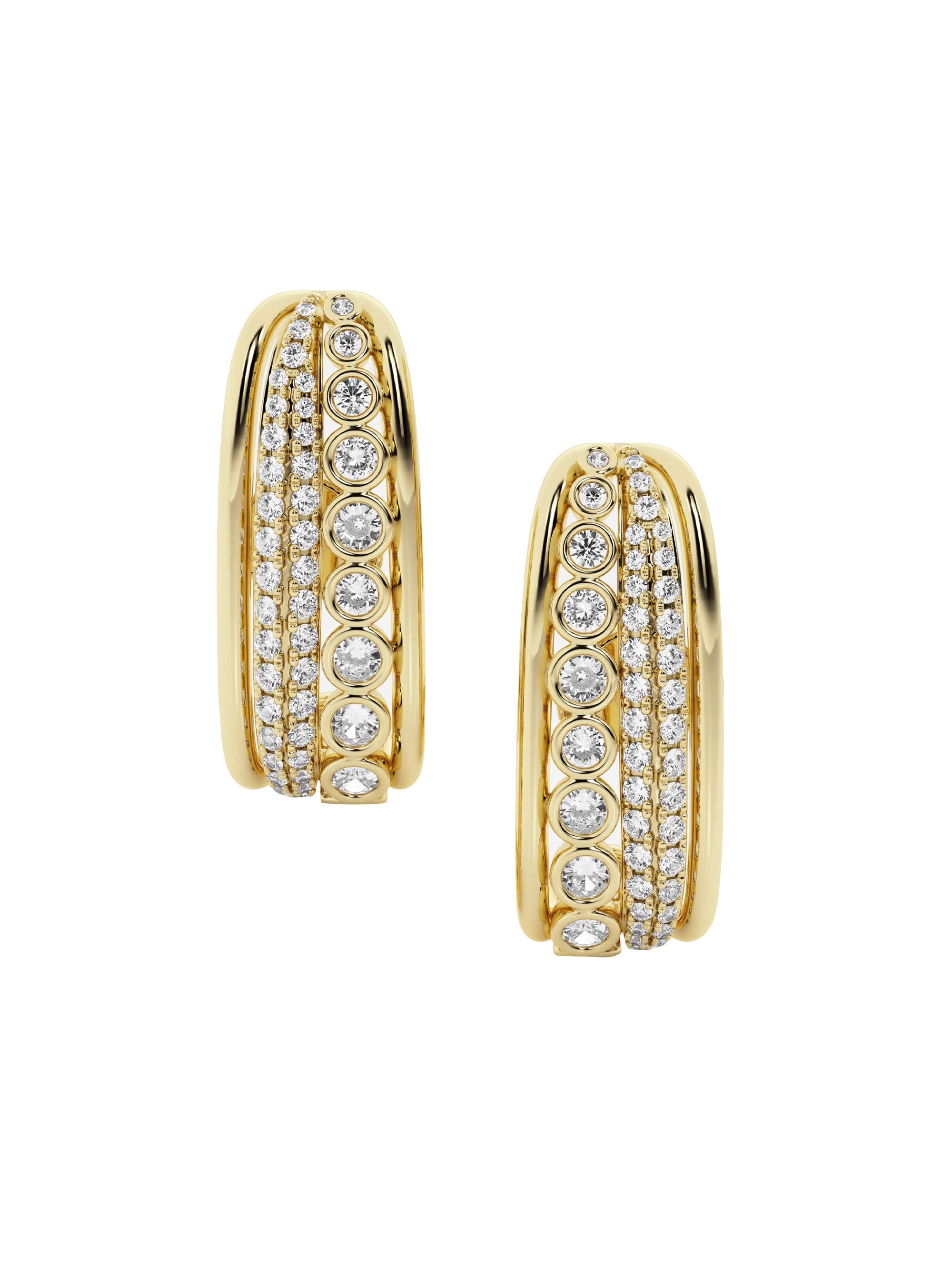 näas Women's Eärth 14K Yellow Gold & 1.25 TCW Lab-Grown Diamond Suspender Stud Earrings - Yellow Gold