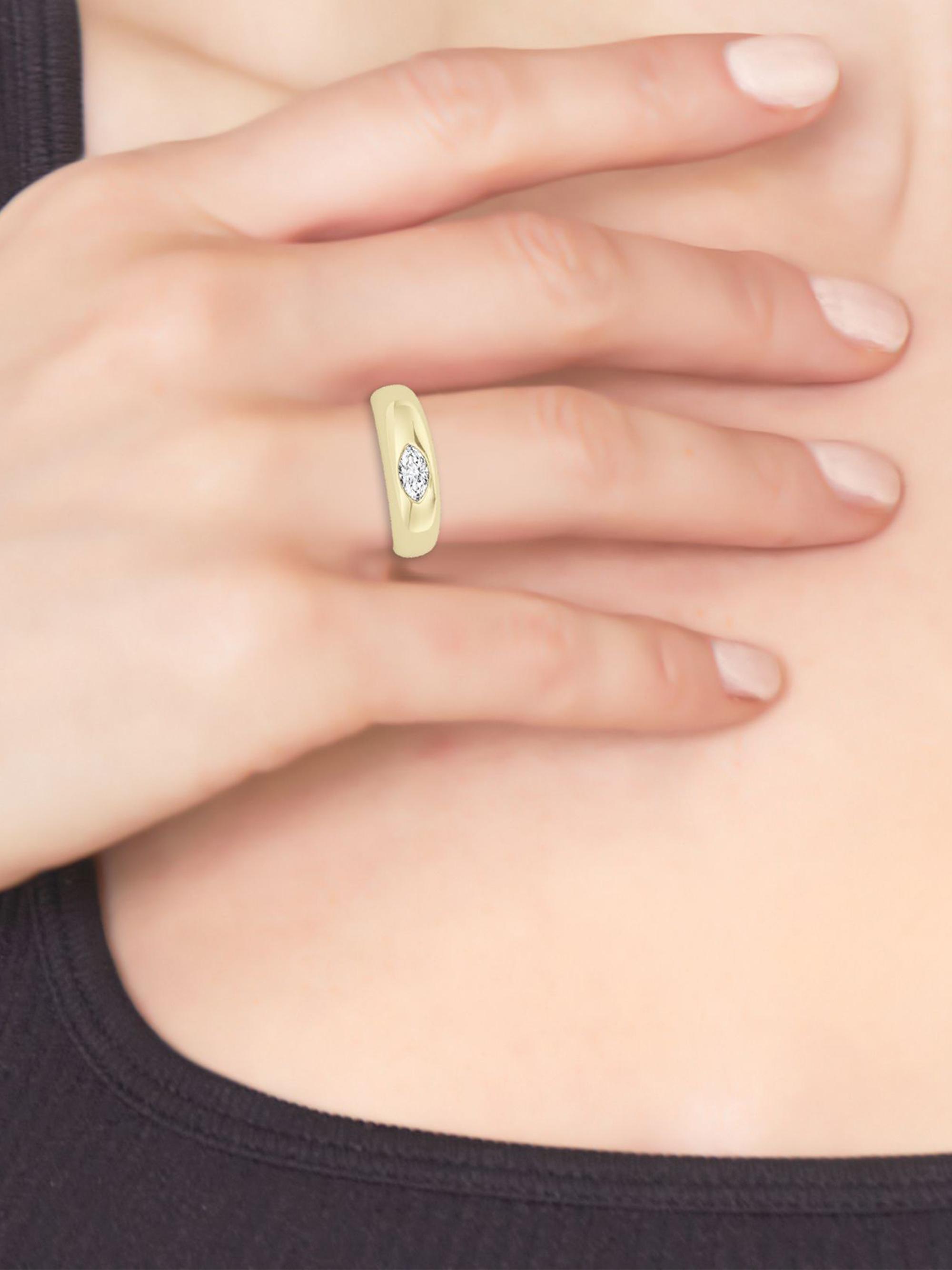 näas 14K Yellow Gold & 0.33 TCW Lab-Grown Diamond Stackable Ring | Saks ...