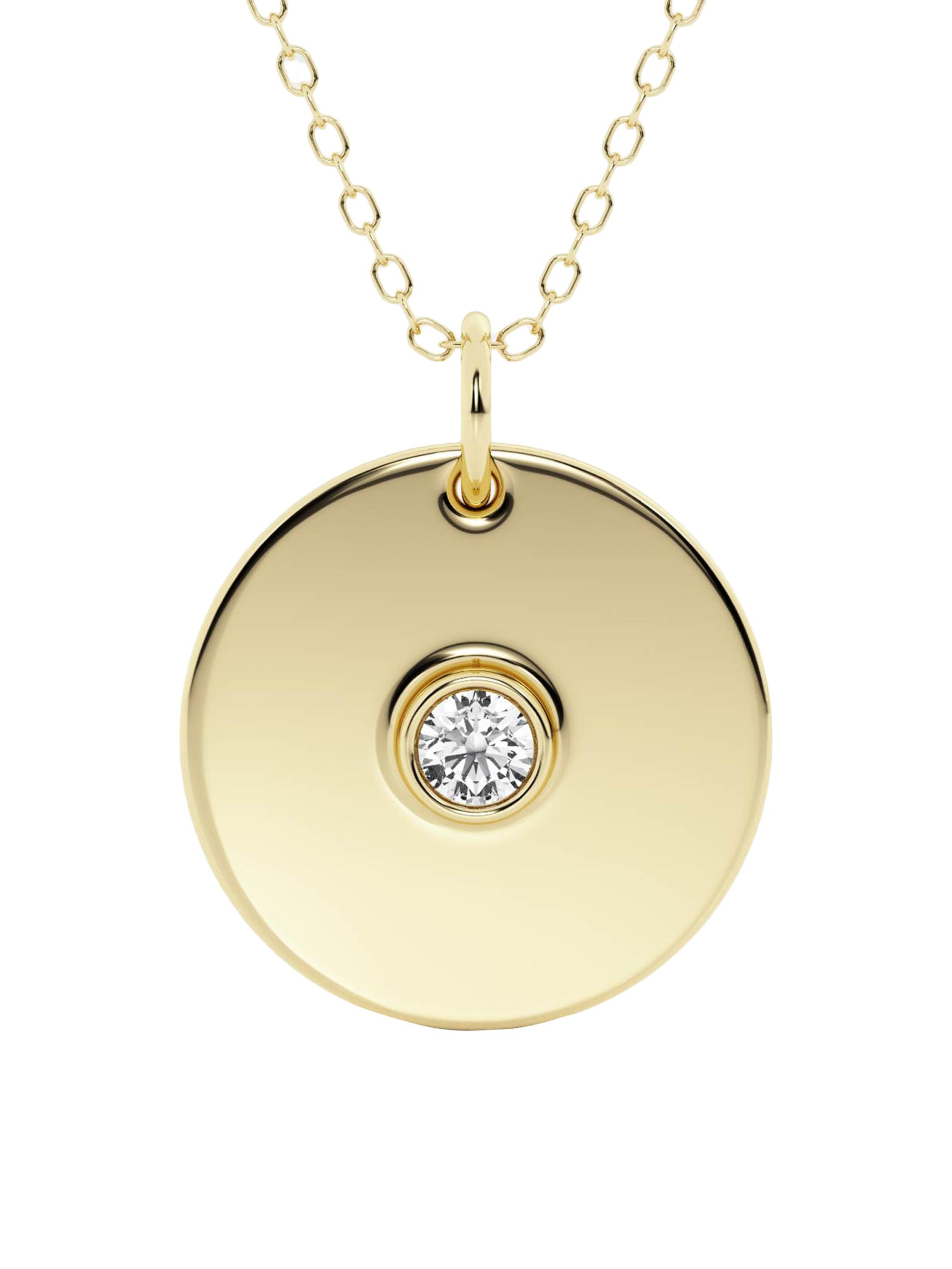 näas Women's Defining 14K Yellow Gold & 0.15 TCW Lab-Grown Diamond Pendant Necklace - Yellow Gold
