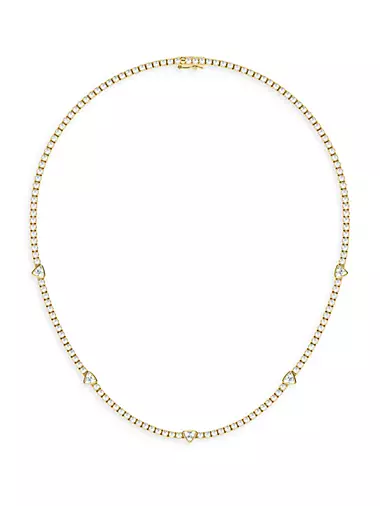 14K Yellow Gold & 8.75 TCW Lab-Grown Diamond Tennis Necklace