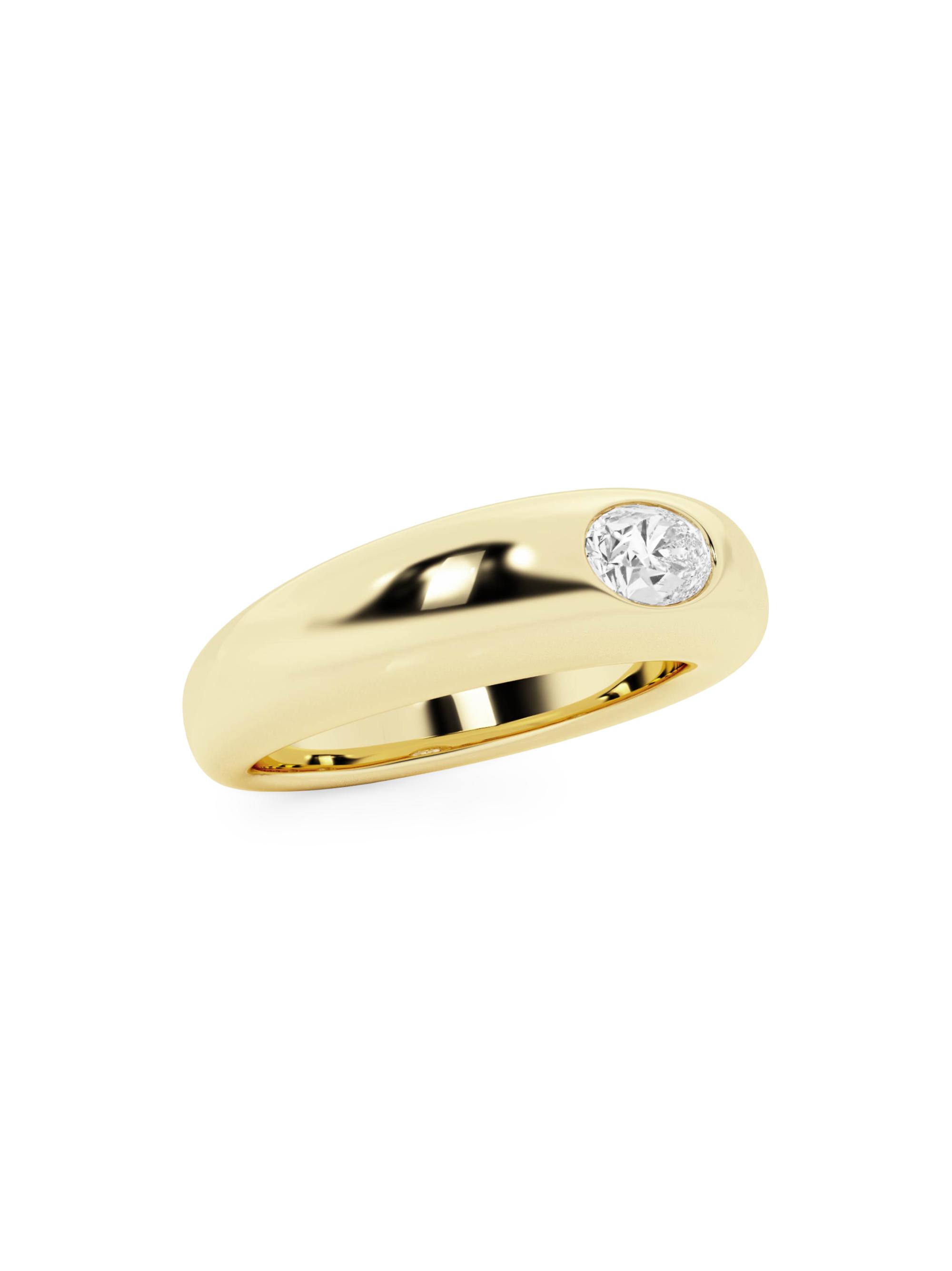 näas 14K Yellow Gold & 0.33 TCW Lab-Grown Diamond Stackable Ring | Saks ...