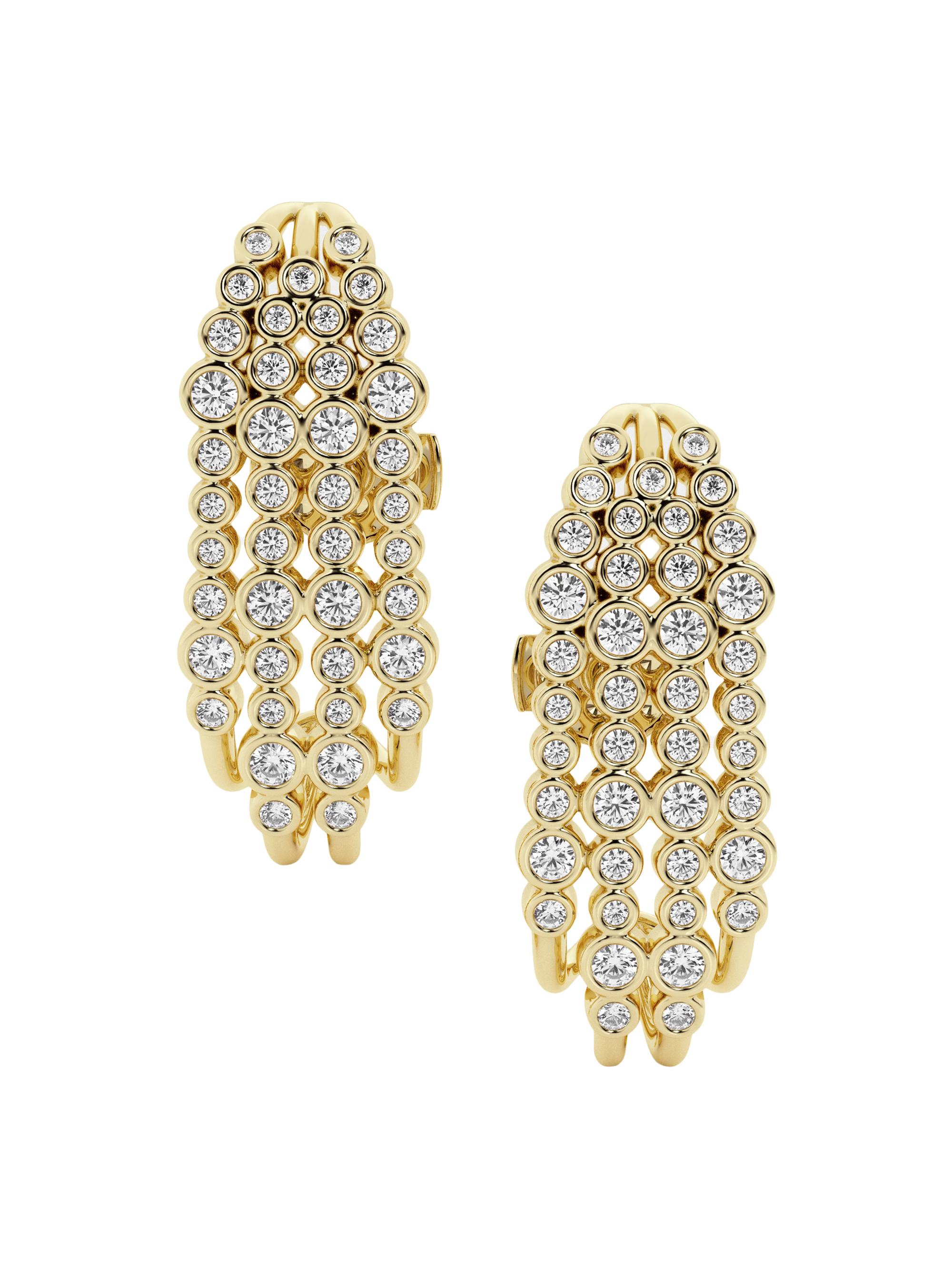 näas Women's Eärth Waterfall 14K Yellow Gold & 1.00 TCW Lab-Grown Diamond Suspender Stud Earrings - Yellow Gold