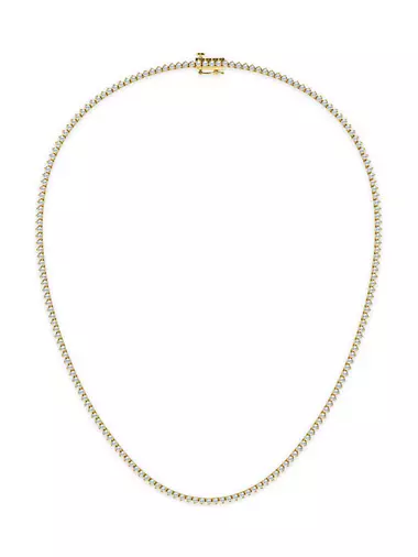 14K Yellow Gold & 5.00 TCW Lab-Grown Diamond Tennis Necklace