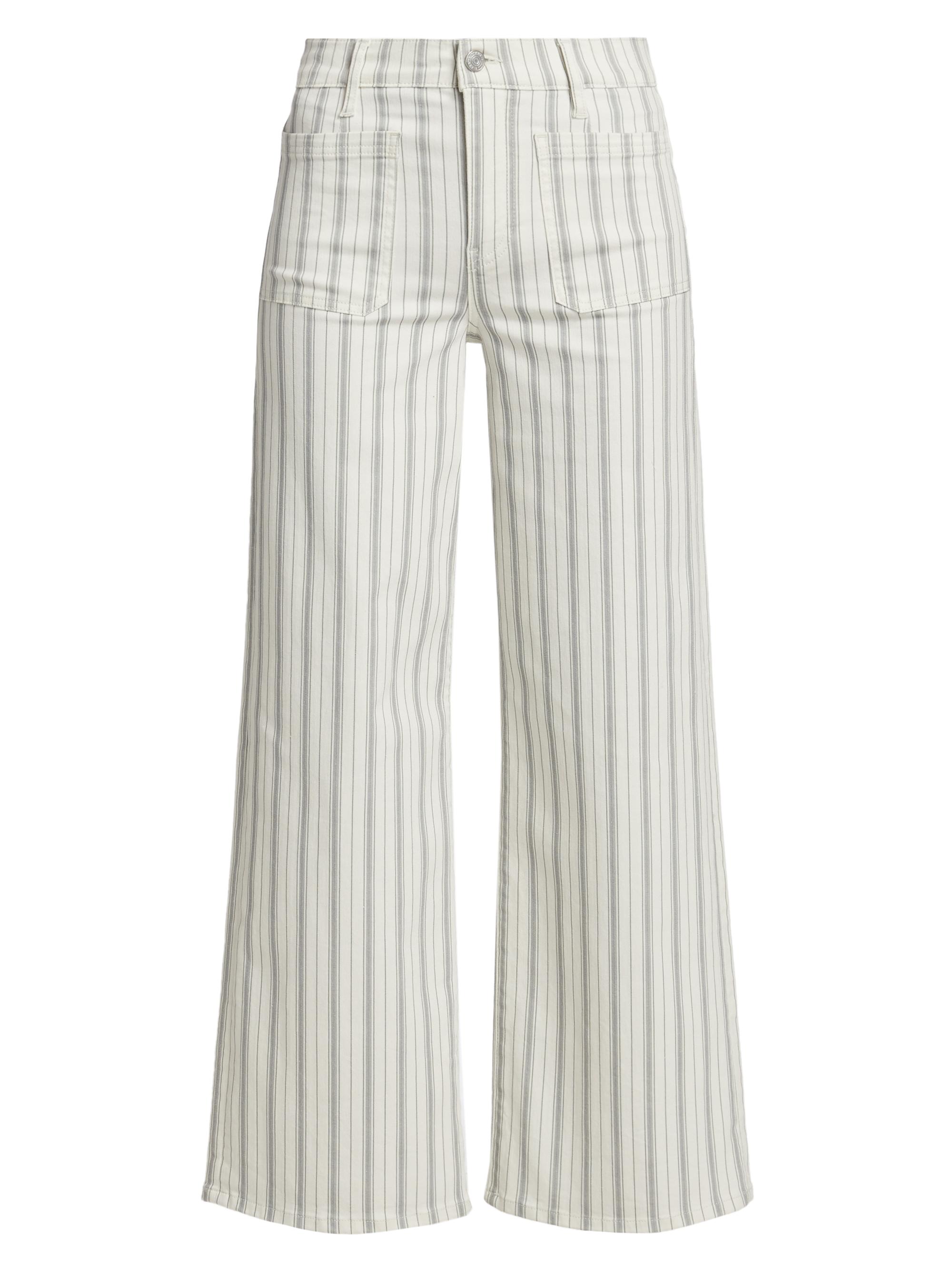 Frame Women's Le Slim Palazzo Bardot Striped Pants - Sage Multi