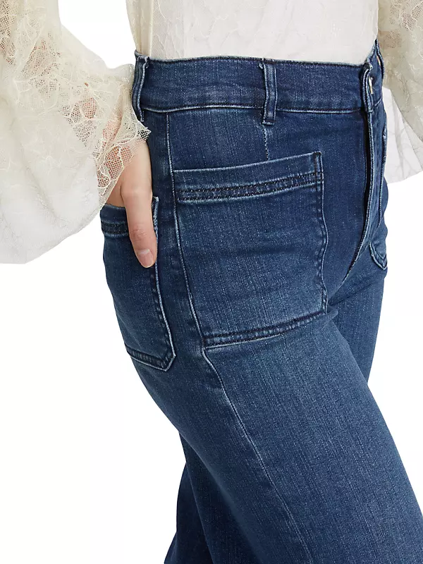 Shop Frame Le Slim Palazzo Bardot Pant | Saks Fifth Avenue Shop Frame Le Slim Palazzo Bardot Pant | Saks Fifth Avenue