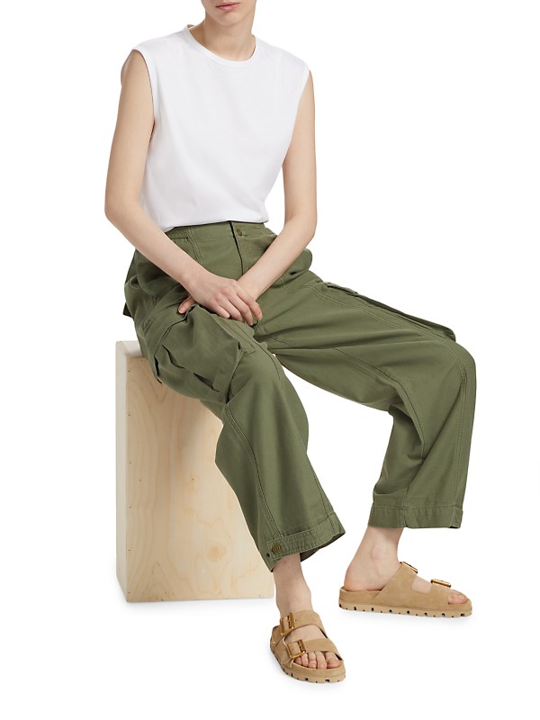 Shop Frame Pleated Wide-Leg Cargo Pants | Saks Fifth Avenue Shop Frame Pleated Wide-Leg Cargo Pants | Saks Fifth Avenue
